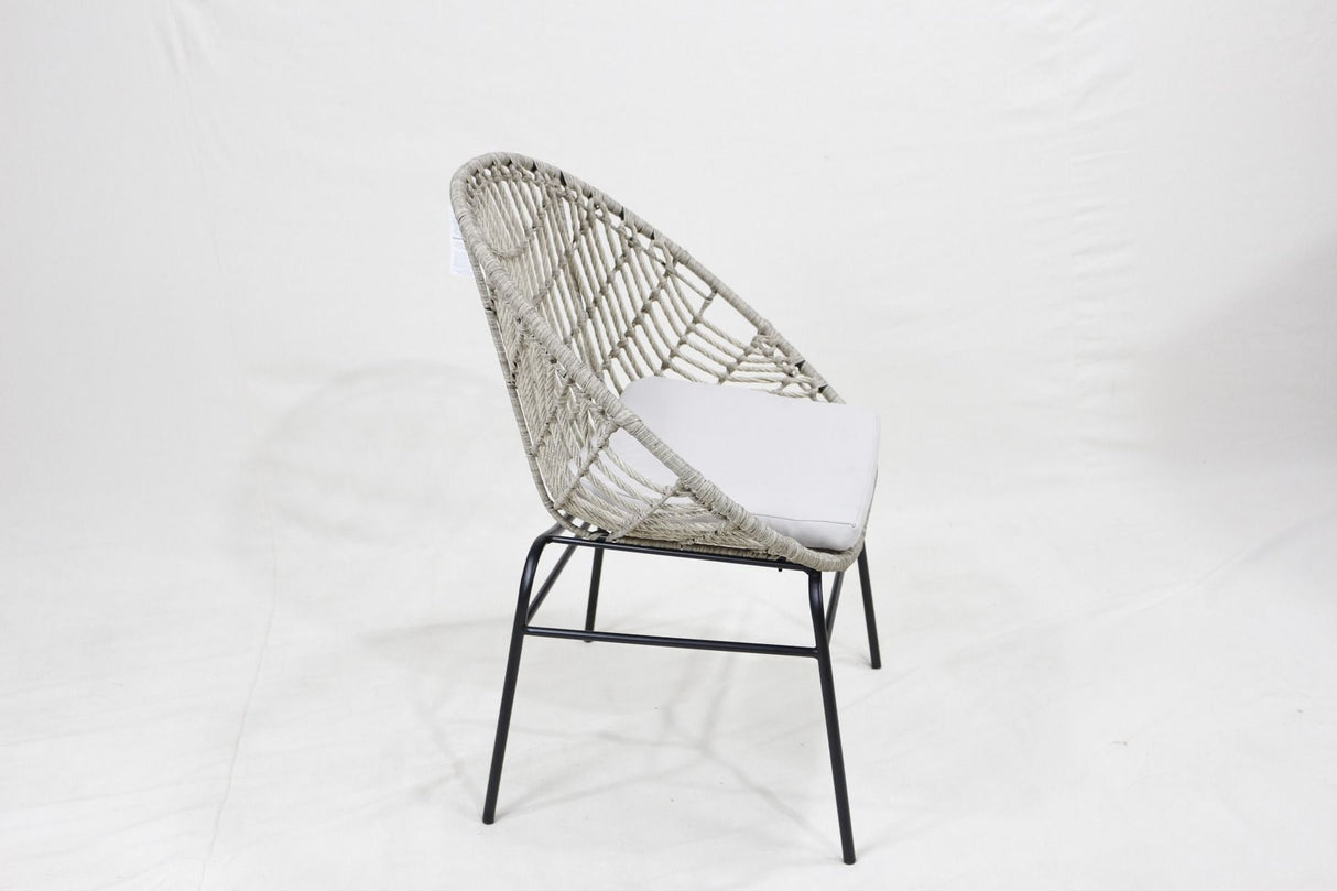 Glass top wicker side table