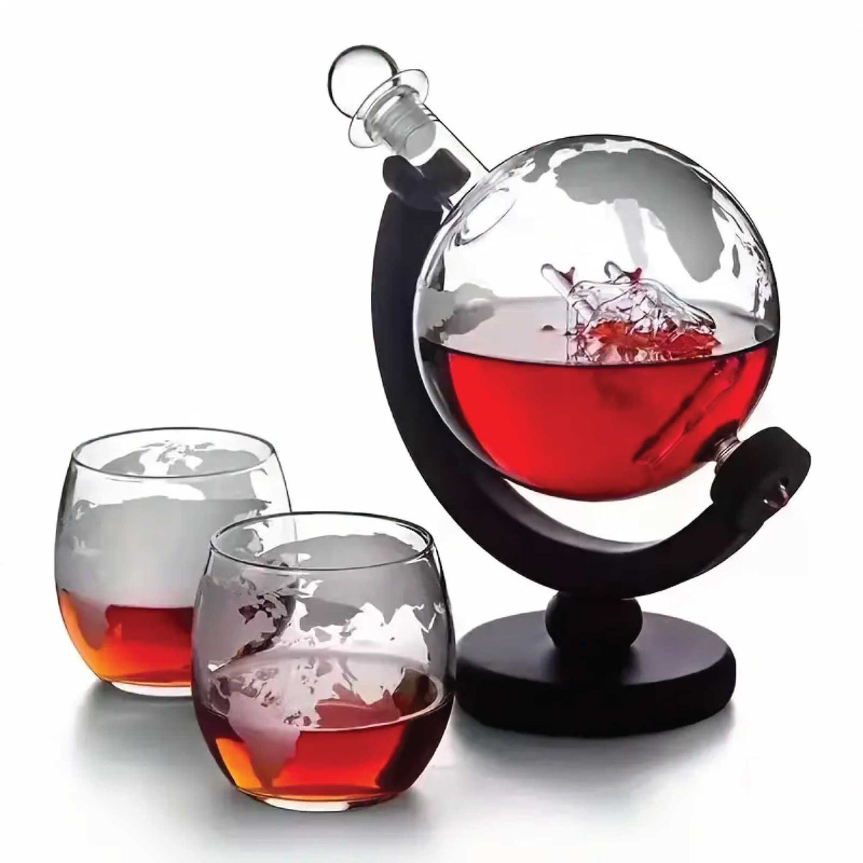 Jaun Whisky Globe Decanter Set, 850ml, 2 Glasses