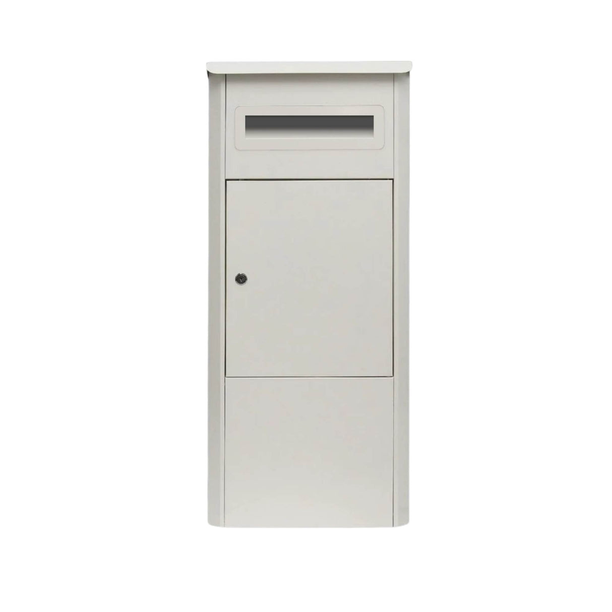 White lockable parcel drop box package delivery locker 38x38x90cm - image 1