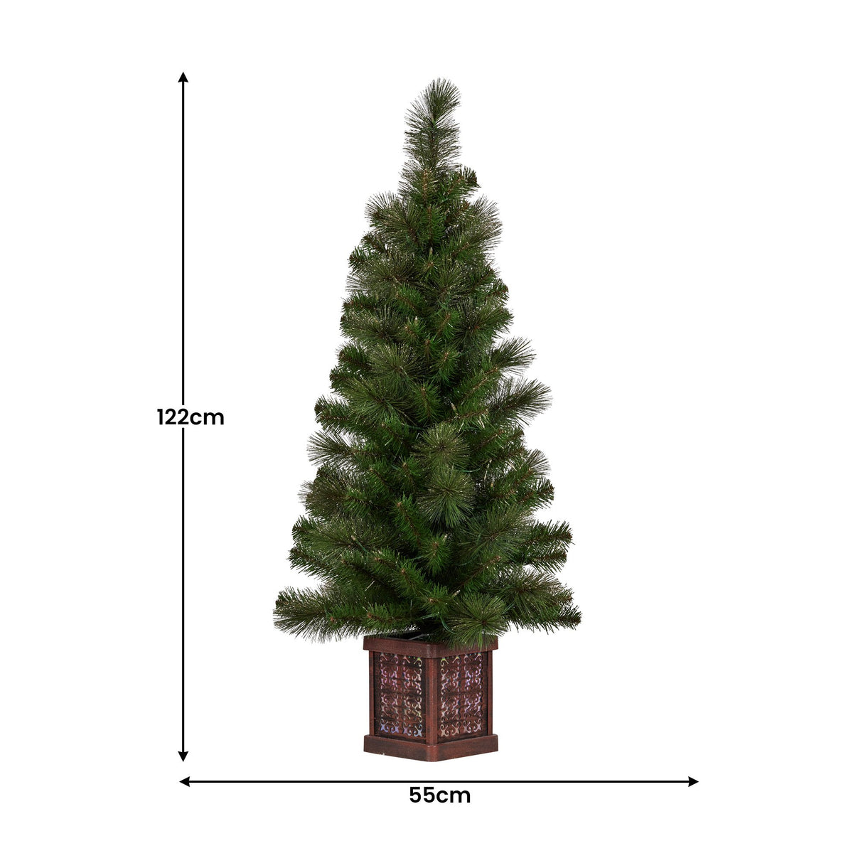 Glittery Gold Pine 4ft Christmas Tree with LED Lights
