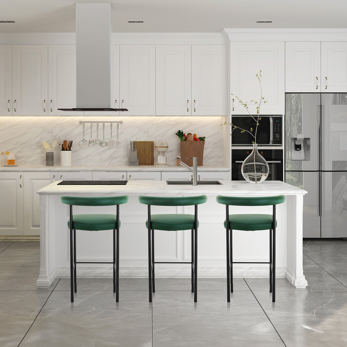 Sarantino Cedric Green Bar Stool
