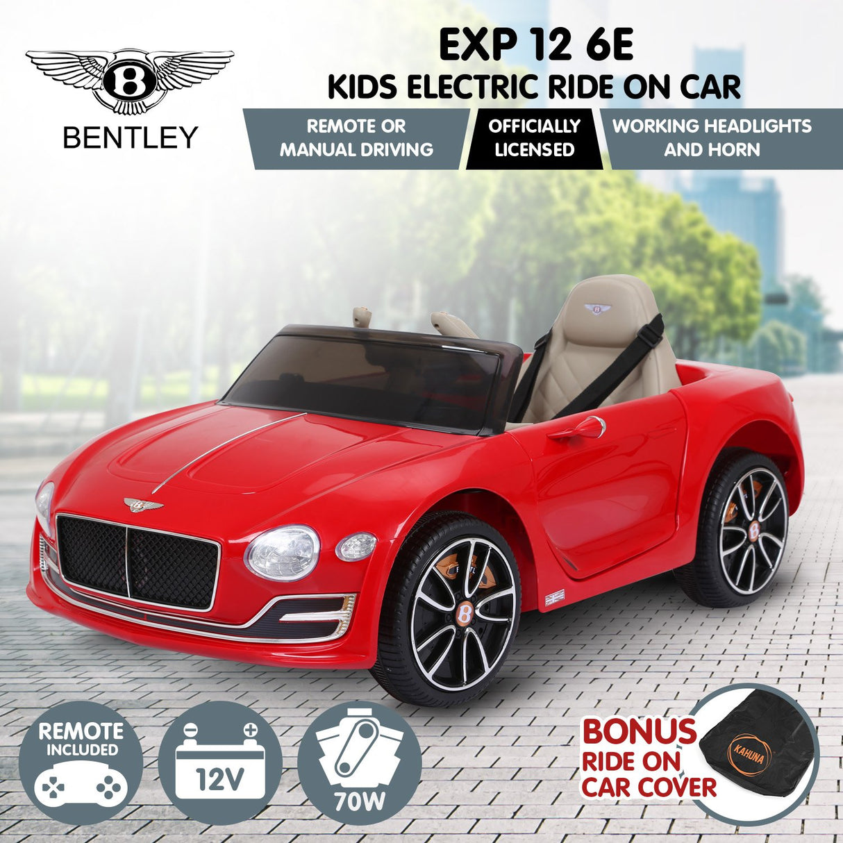 Thornton Kids Ride On Car, 12V Electric, Red