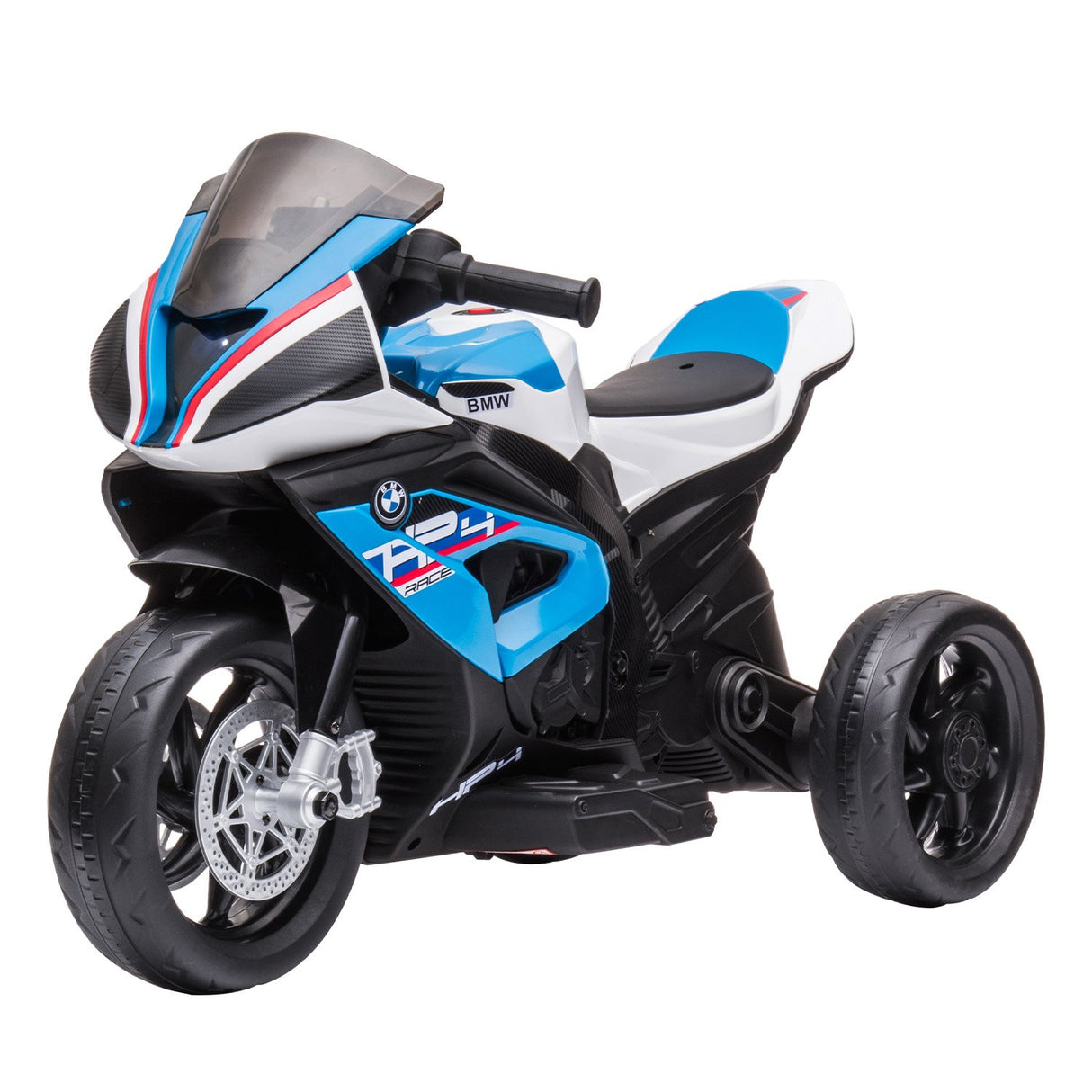Blue electric ride on race motorbike for kids with parental remote