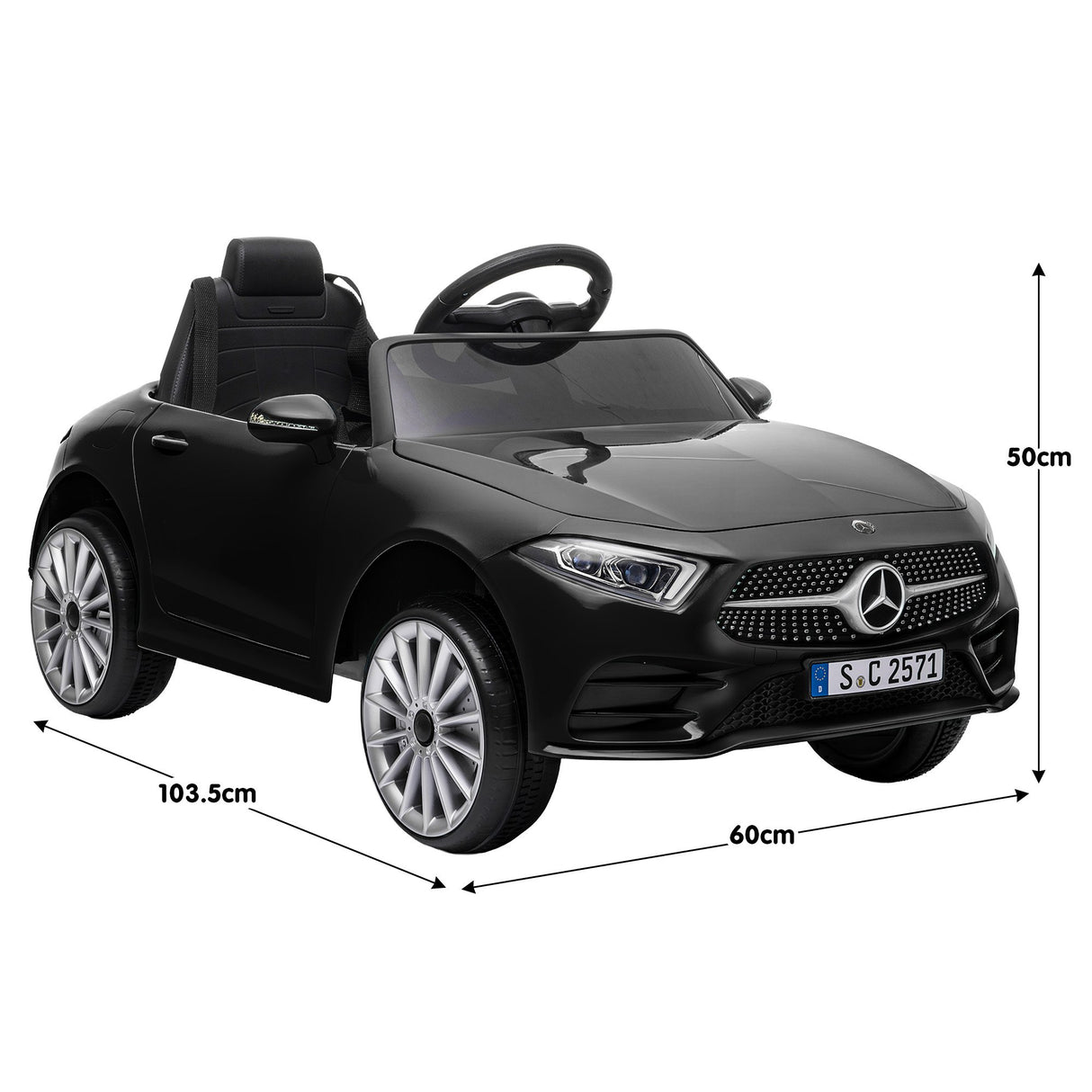 Snetterton Kids Ride On Car, 12V Electric, Black