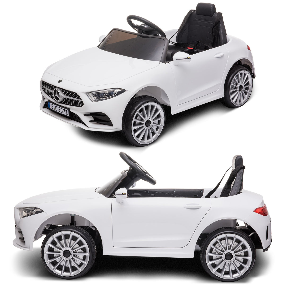 Snetterton Kids Ride On Car, 12V Electric, White