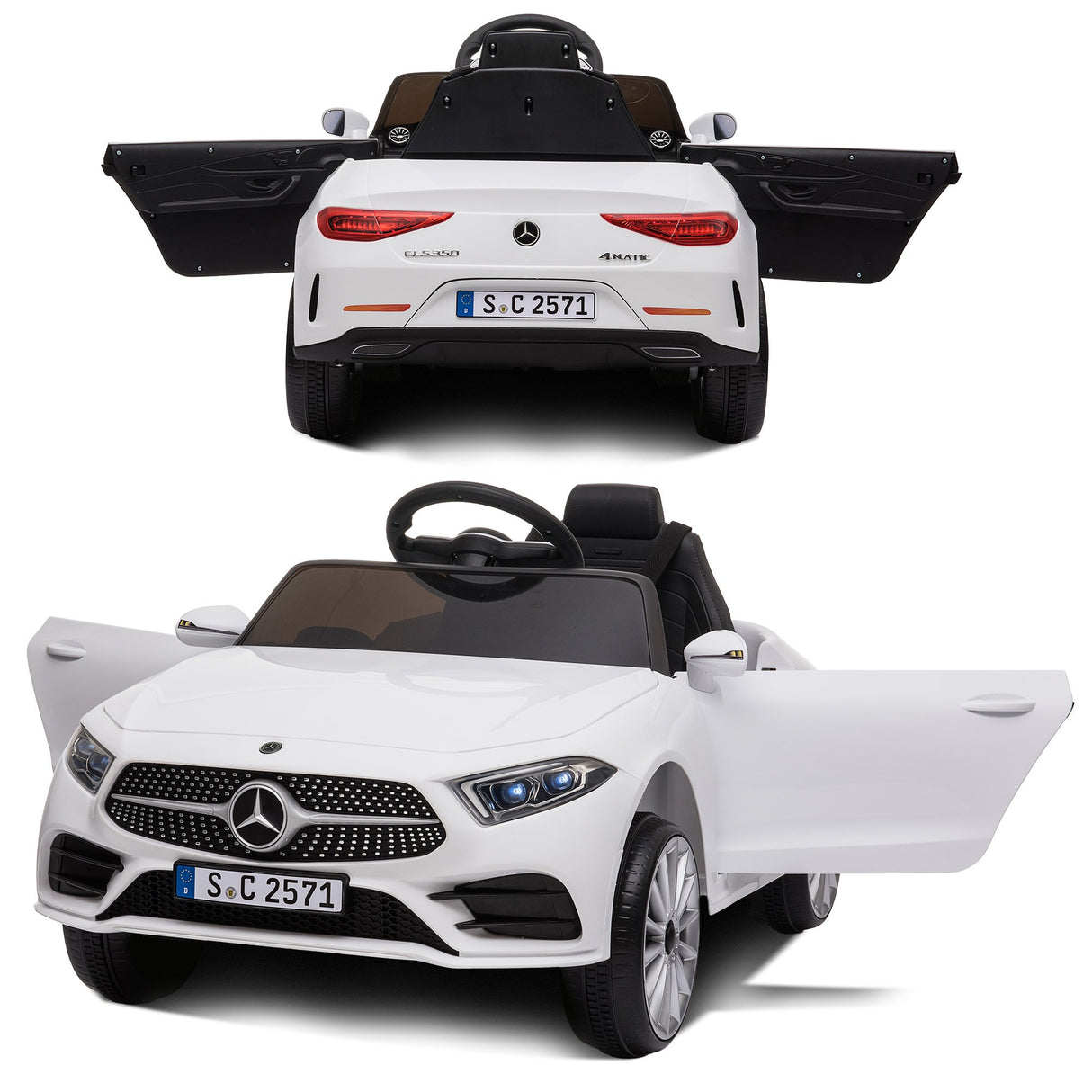 Snetterton Kids Ride On Car, 12V Electric, White