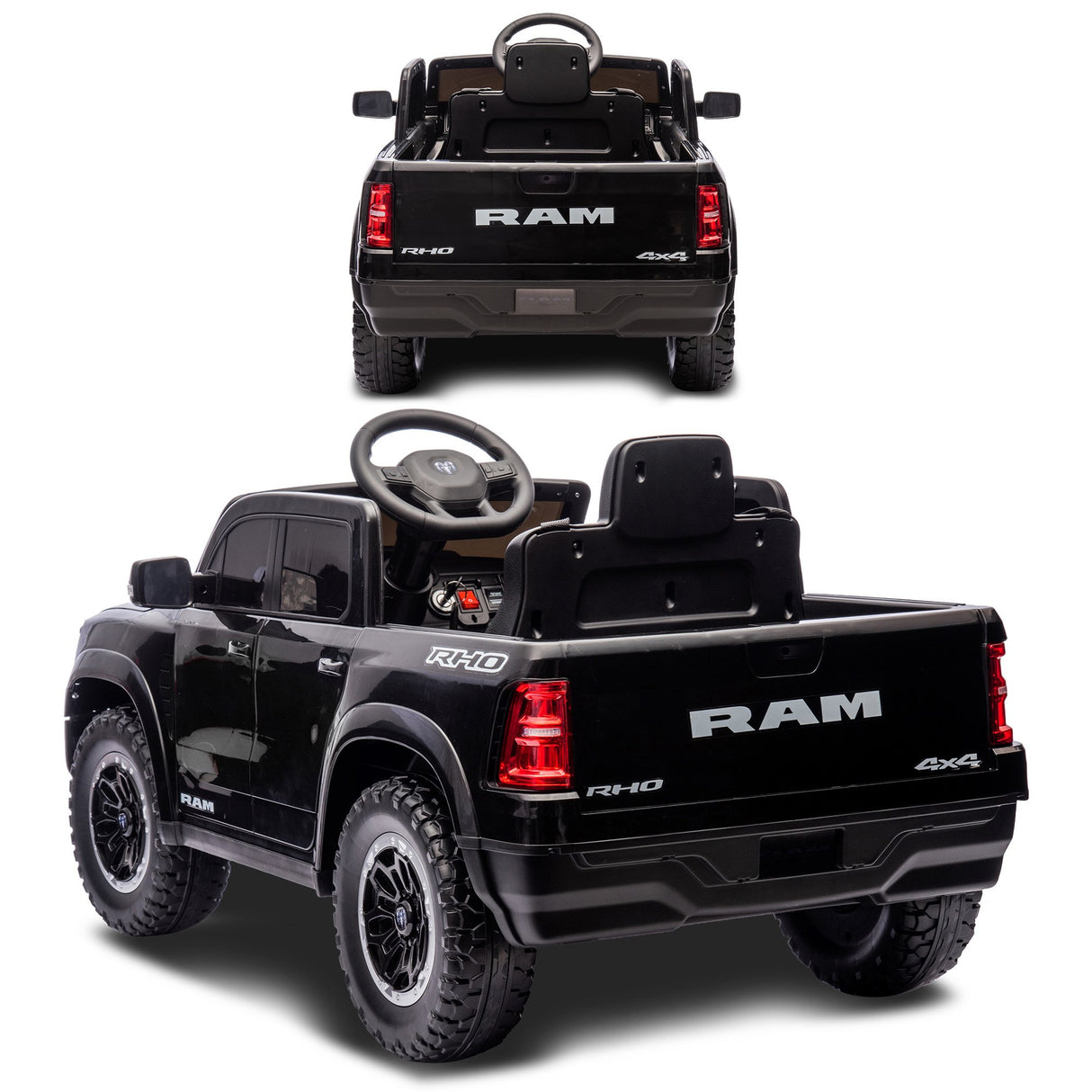 Thruxton Kids Ride On Car, 12V Electric Pickup Truck, Black