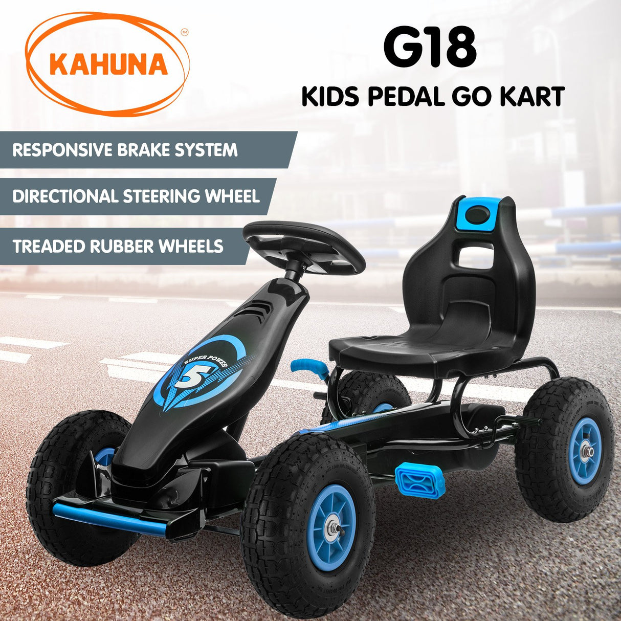 Traful Kids Pedal Go Kart, Blue
