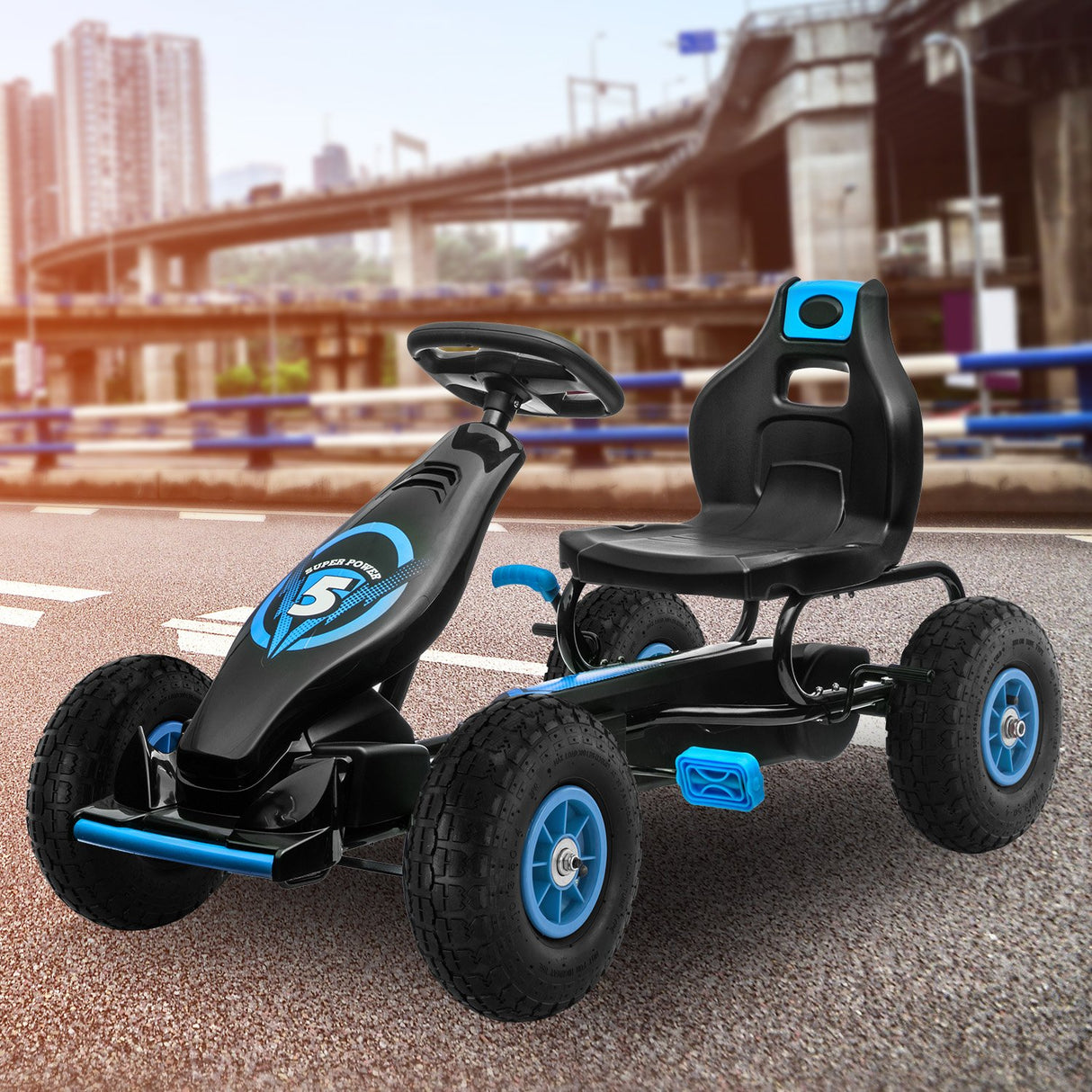 Traful Kids Pedal Go Kart, Blue