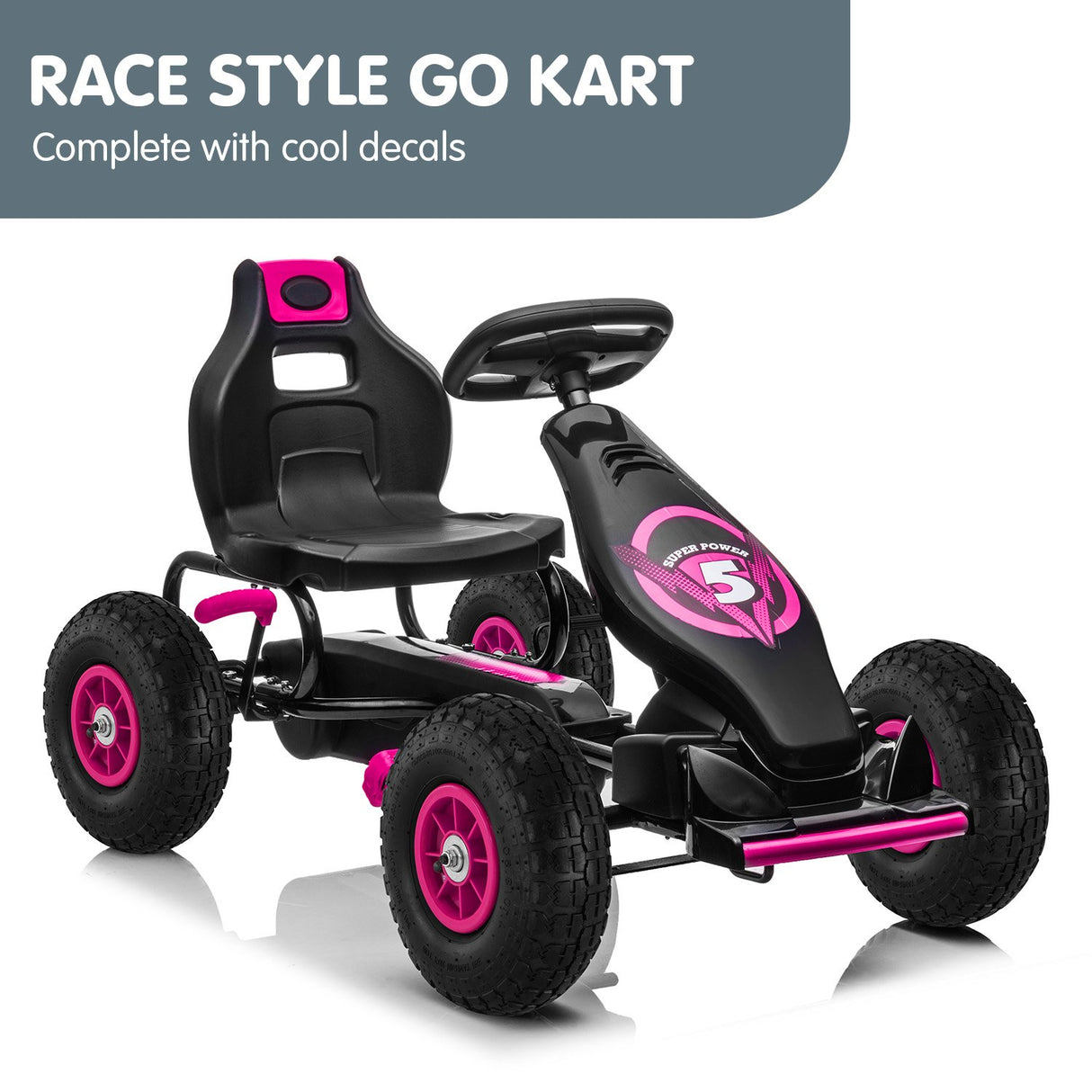 Traful Kids Pedal Go Kart, Rose Pink