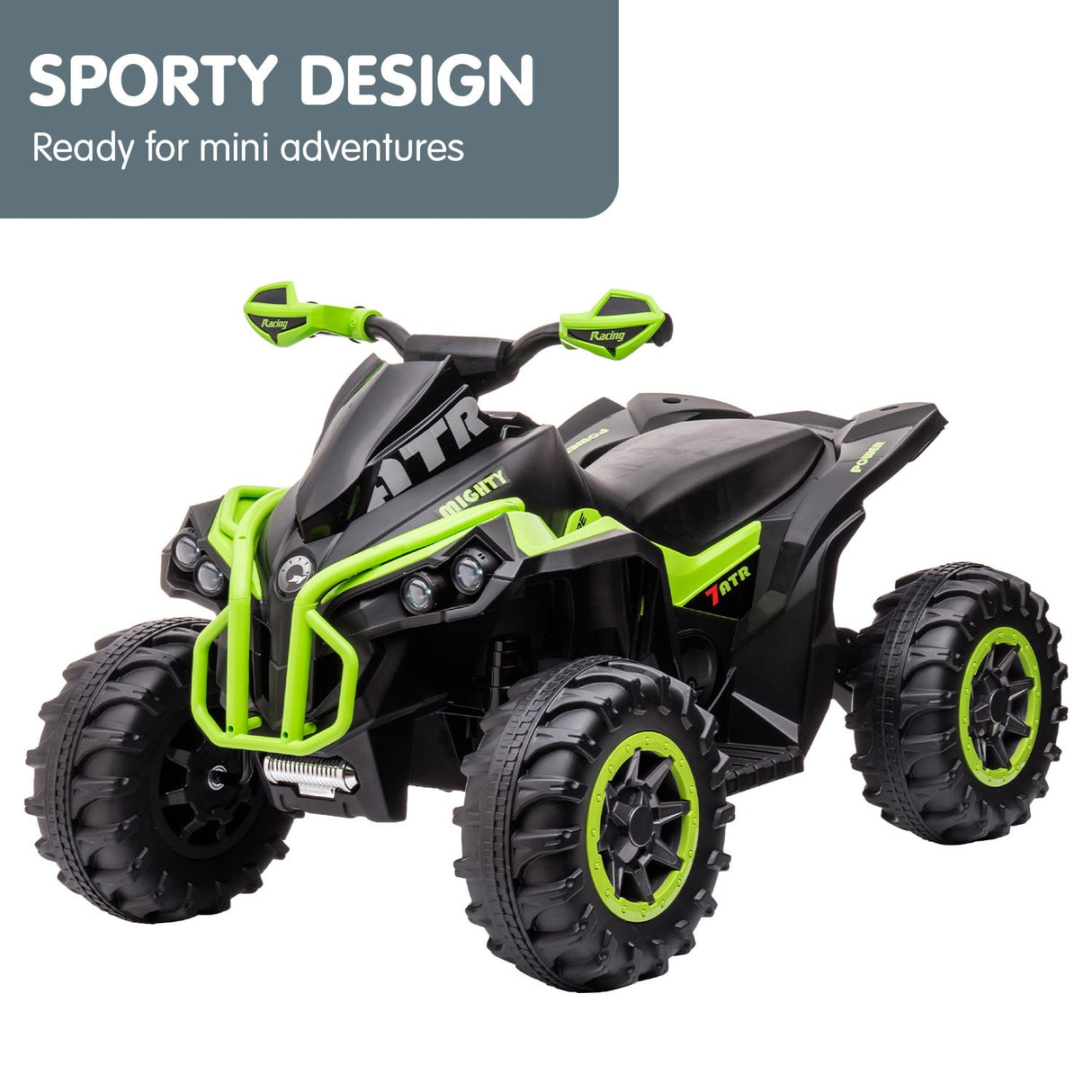 Mondello Kids Ride On Quad Bike, 12V Electric, Green