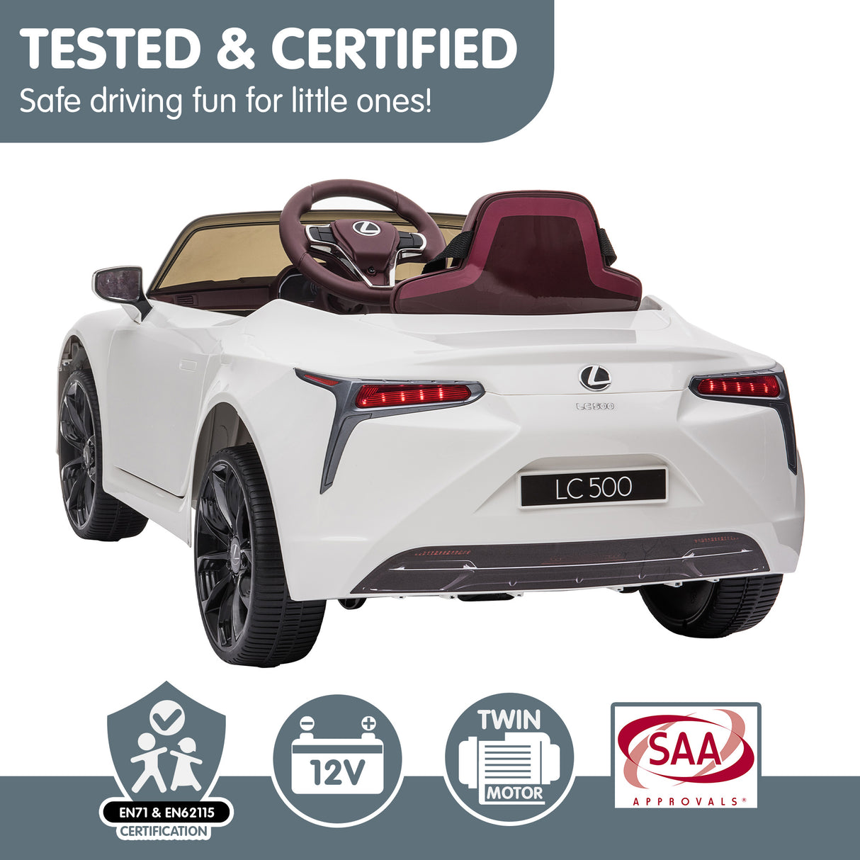 Anglesey Kids Ride On Car, 12V Electric Sports Car