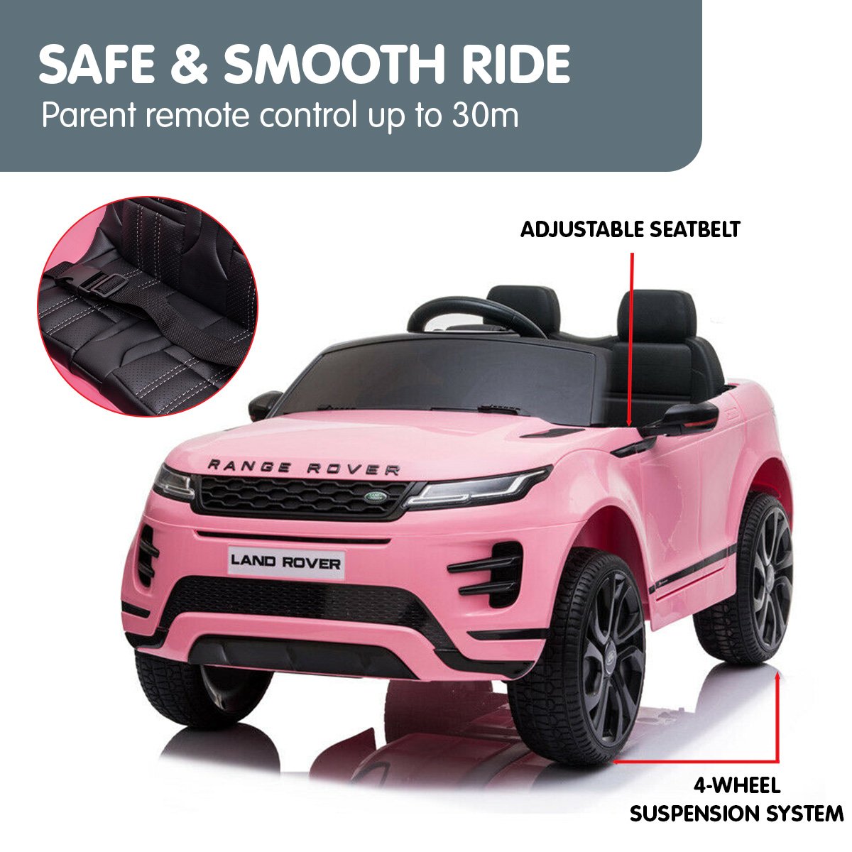 Prescott Kids Ride On Car, 12V Electric SUV, Pink