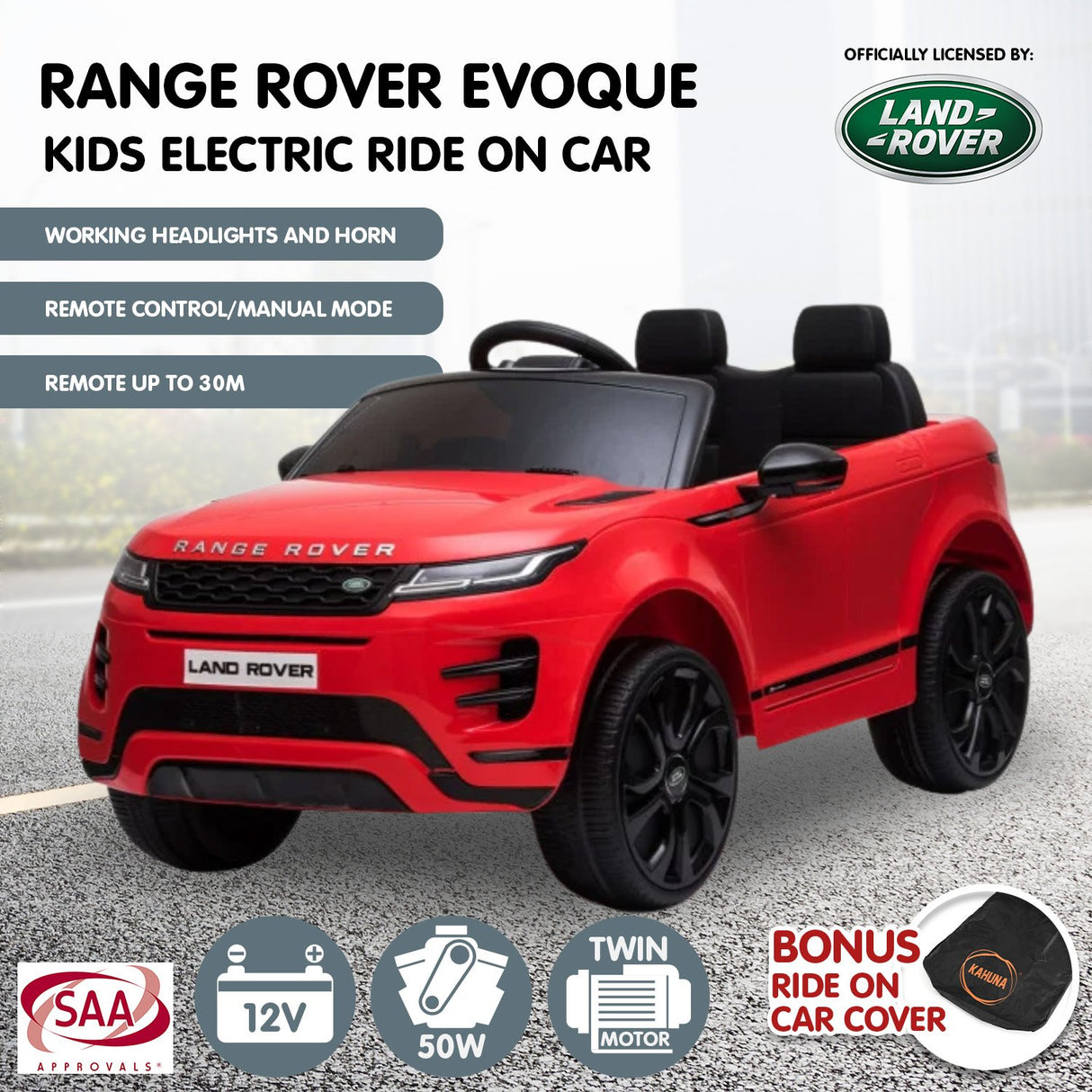 Prescott Kids Ride On Car, 12V Electric SUV, Red