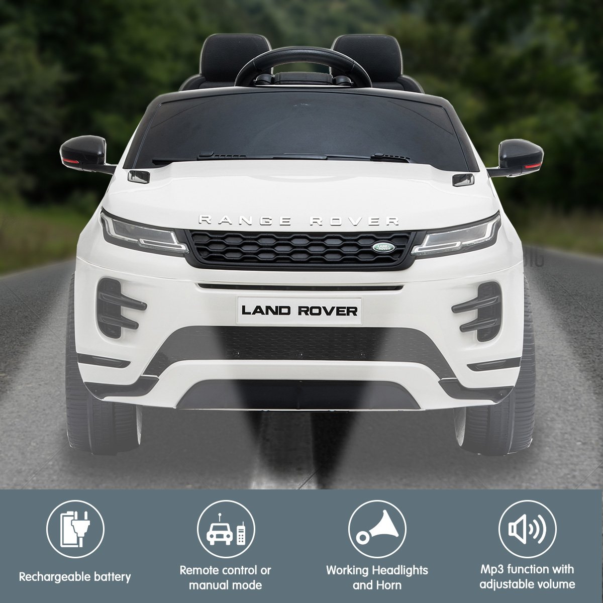 Prescott Kids Ride On Car, 12V Electric SUV, White