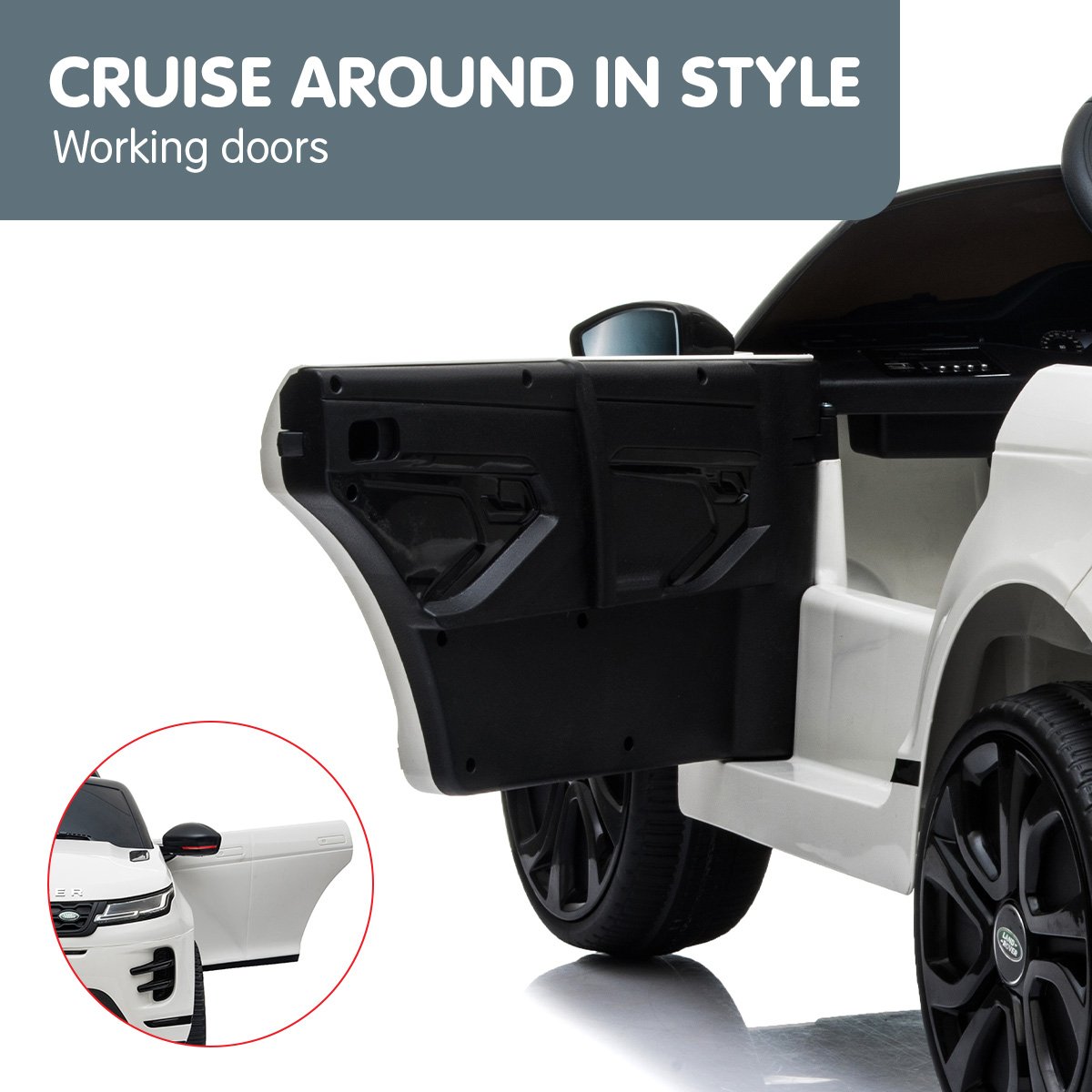 Prescott Kids Ride On Car, 12V Electric SUV, White