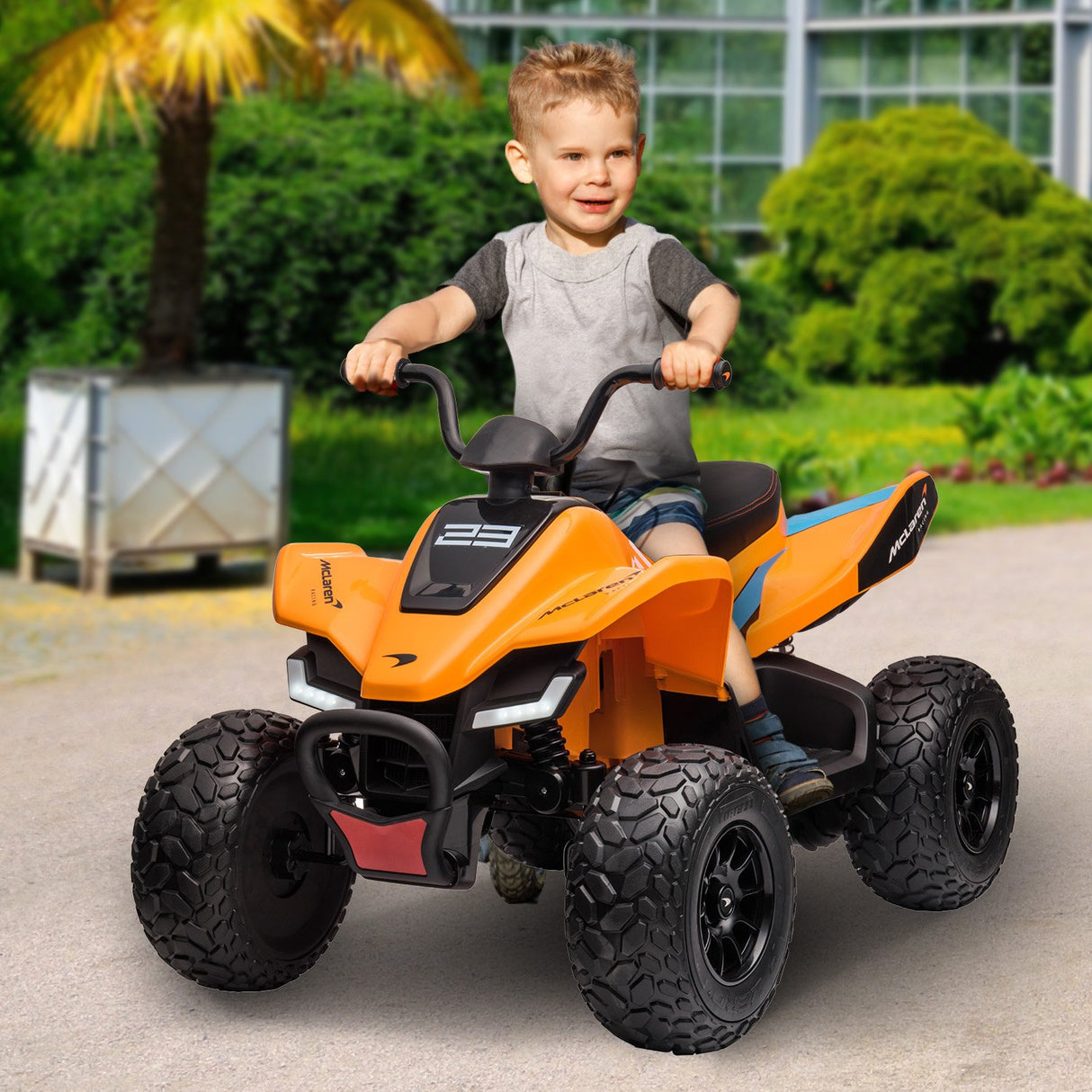Lydden Kids Ride On Quad Bike, 12V Electric, Orange