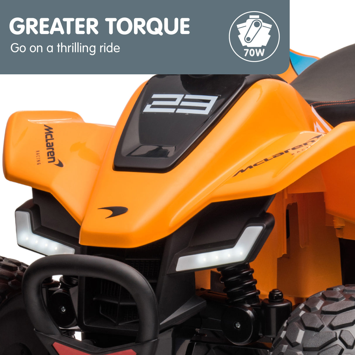 Lydden Kids Ride On Quad Bike, 12V Electric, Orange