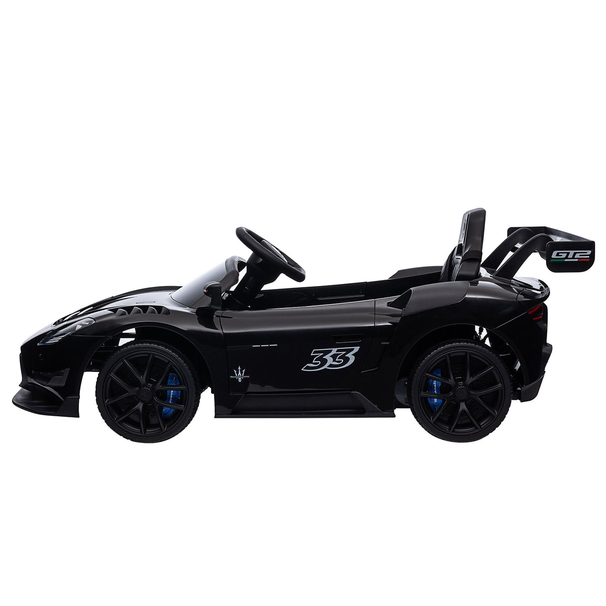 Longcross Kids Ride On Car, 12V Electric Race Car, Black