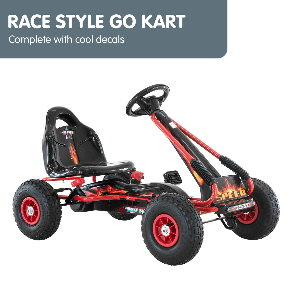Meliquina Kids Pedal Go Kart, Red