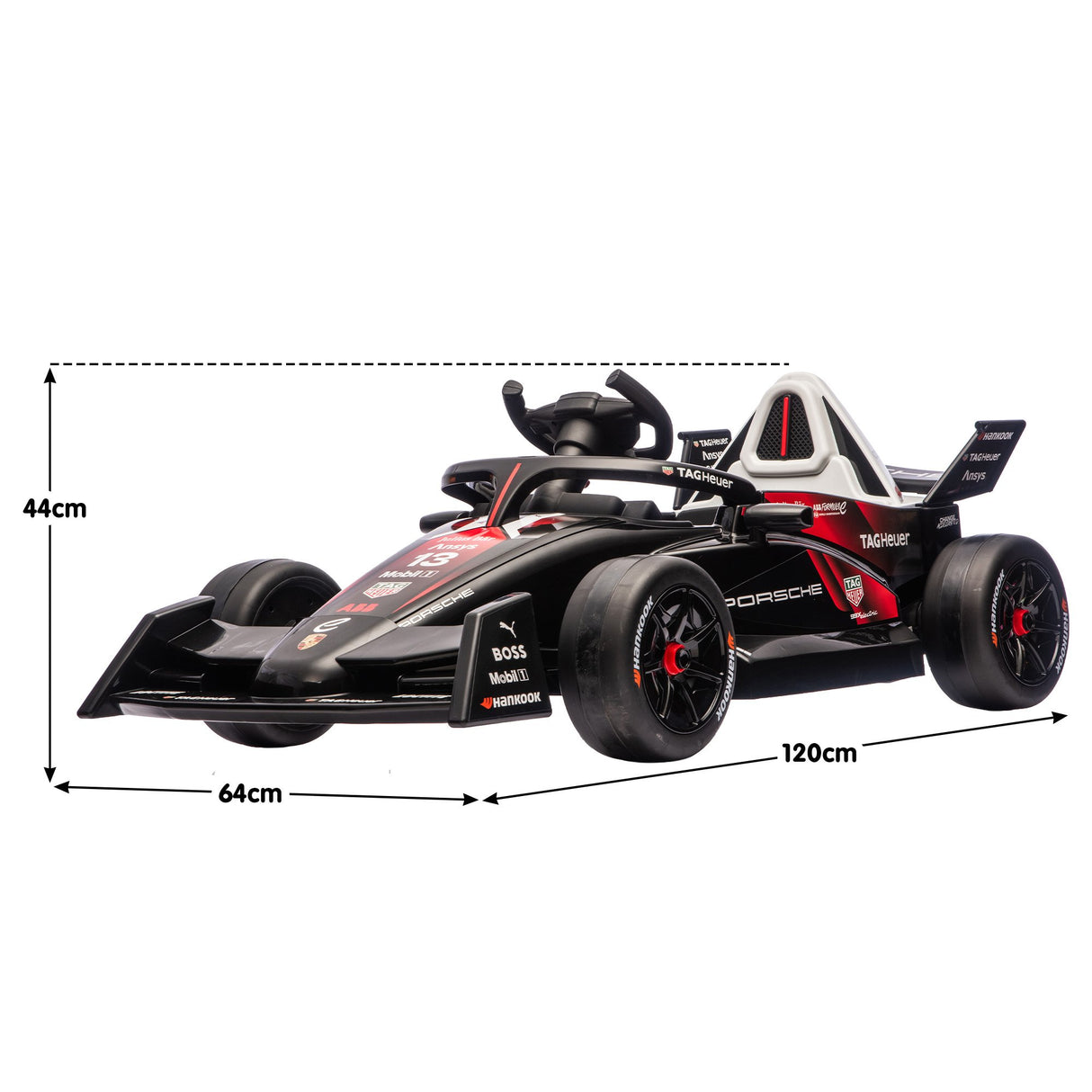 Elvington Kids Ride On Car, 12V Electric Race Car, Red