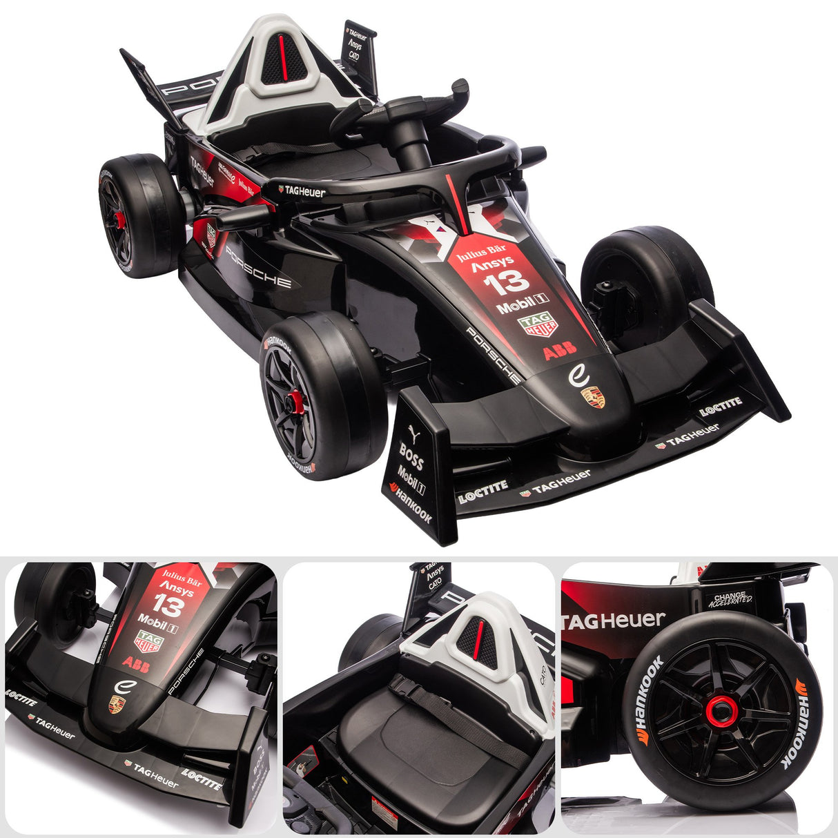 Elvington Kids Ride On Car, 12V Electric Race Car, Red