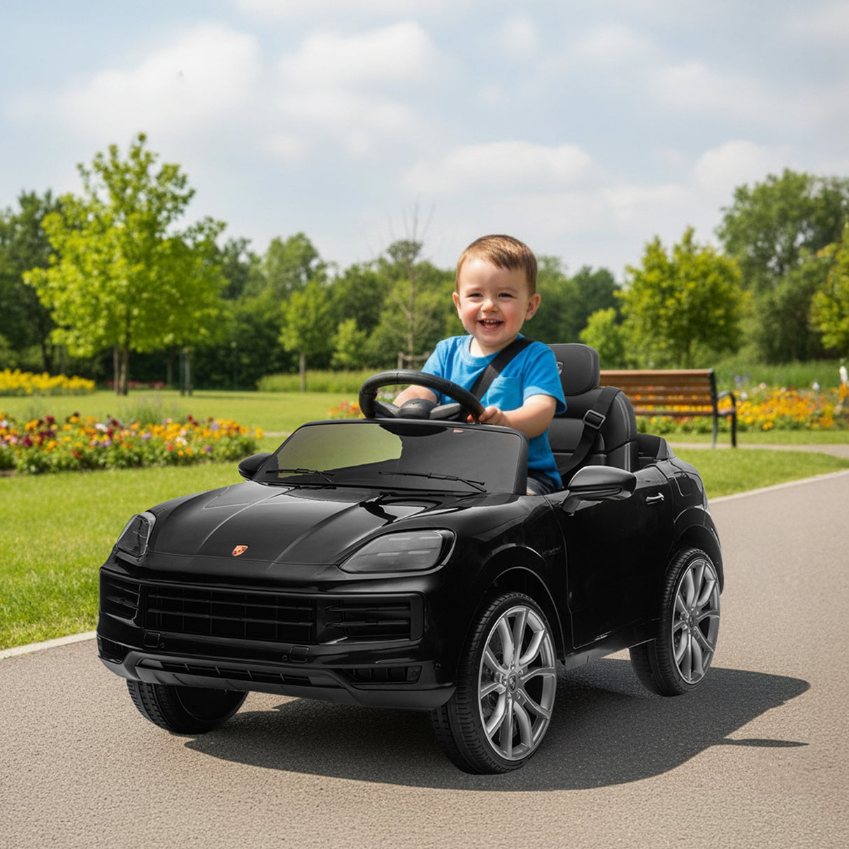 Santa Pod Kids Ride On Car, 12V Electric SUV Coupe, Black