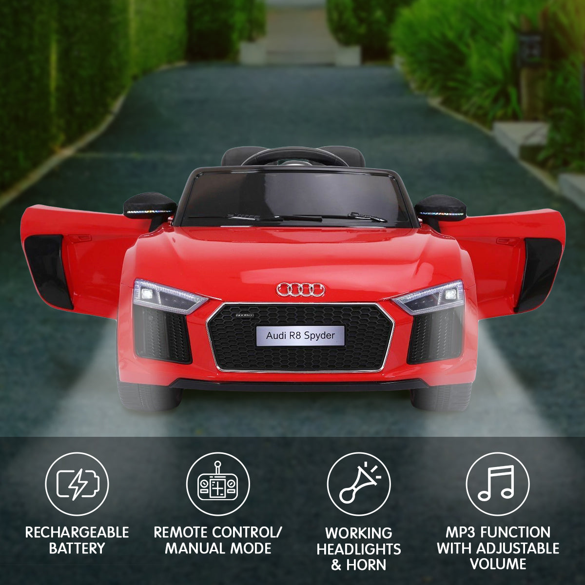 Woodbridge Kids Ride On Car, 12V Electric, Red