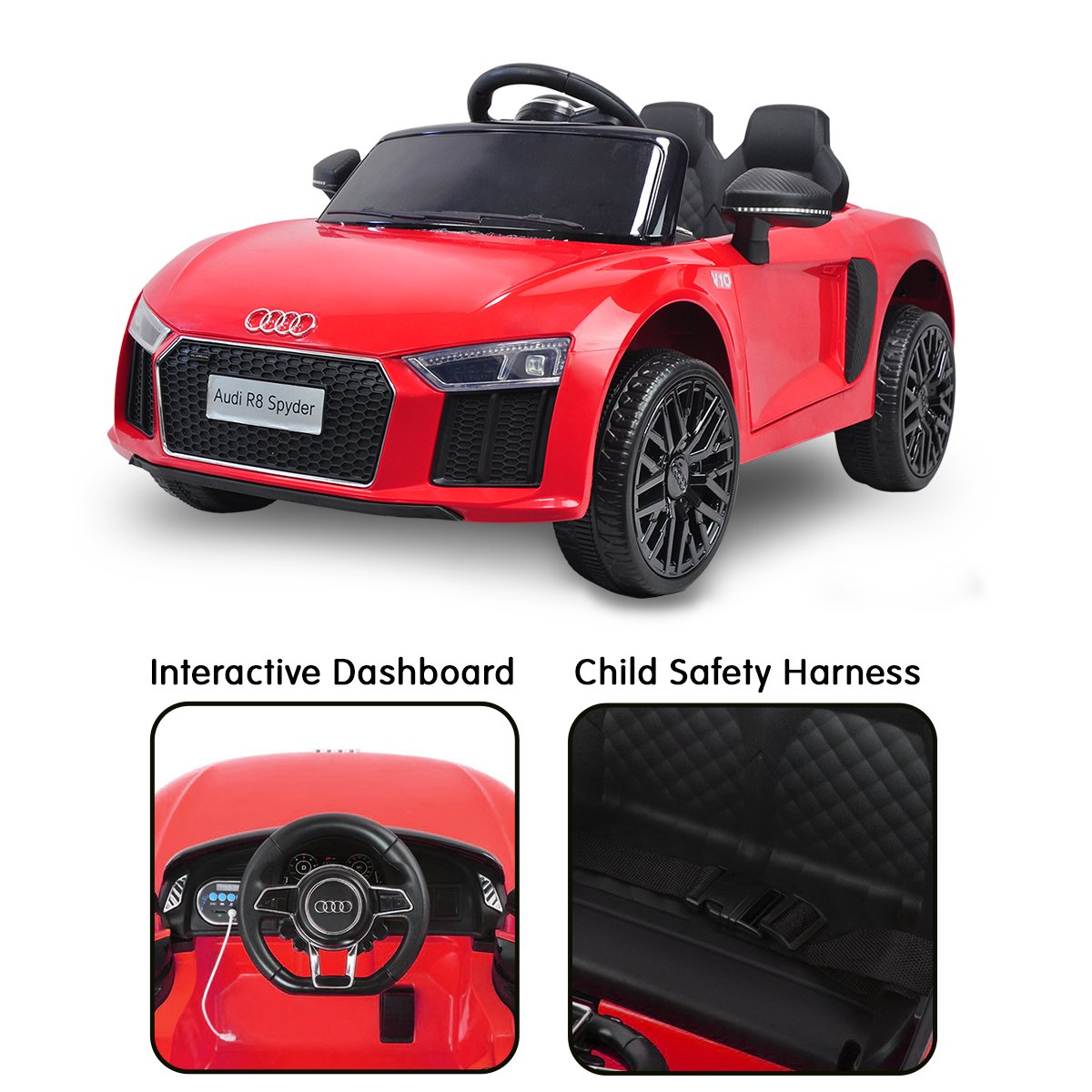 Woodbridge Kids Ride On Car, 12V Electric, Red