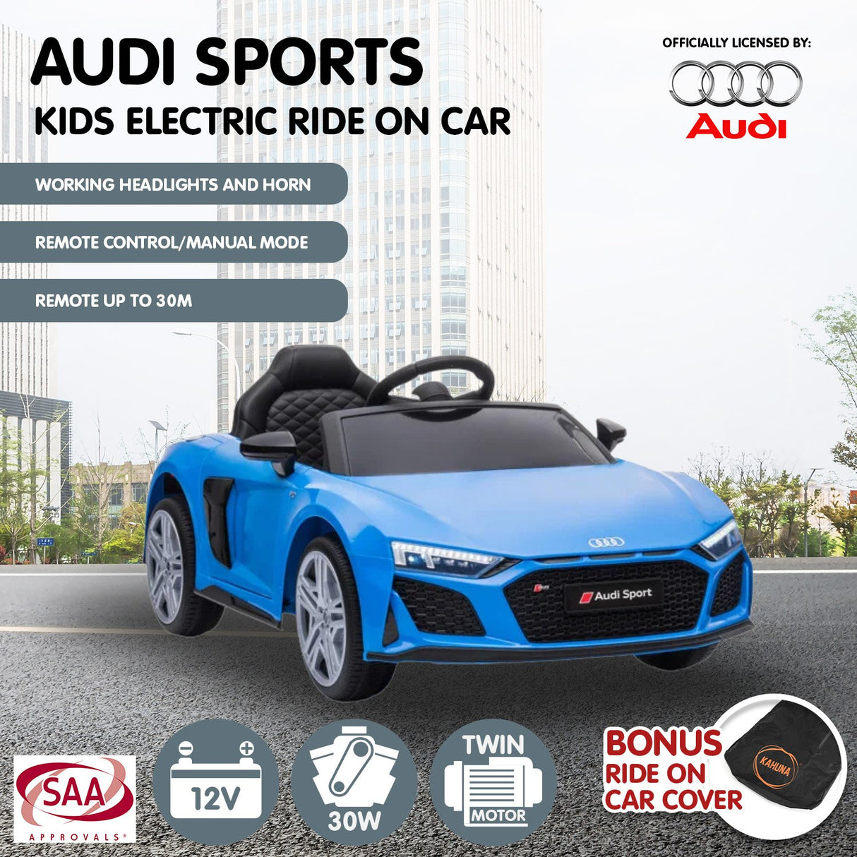 Turweston Kids Ride On Car, 12V Electric, Blue