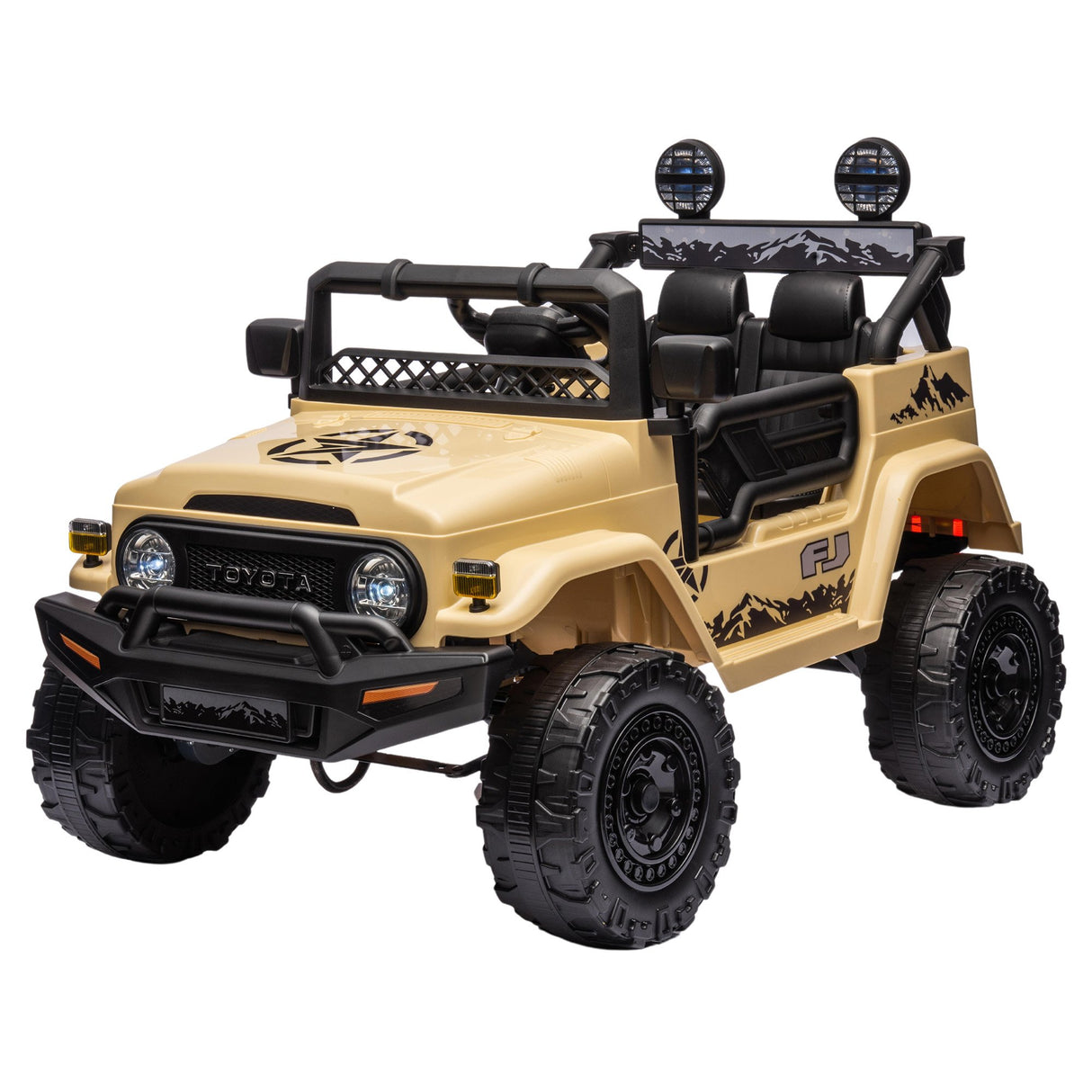 Pembrey Kids Ride On Car, 12V Electric 4WD, Khaki