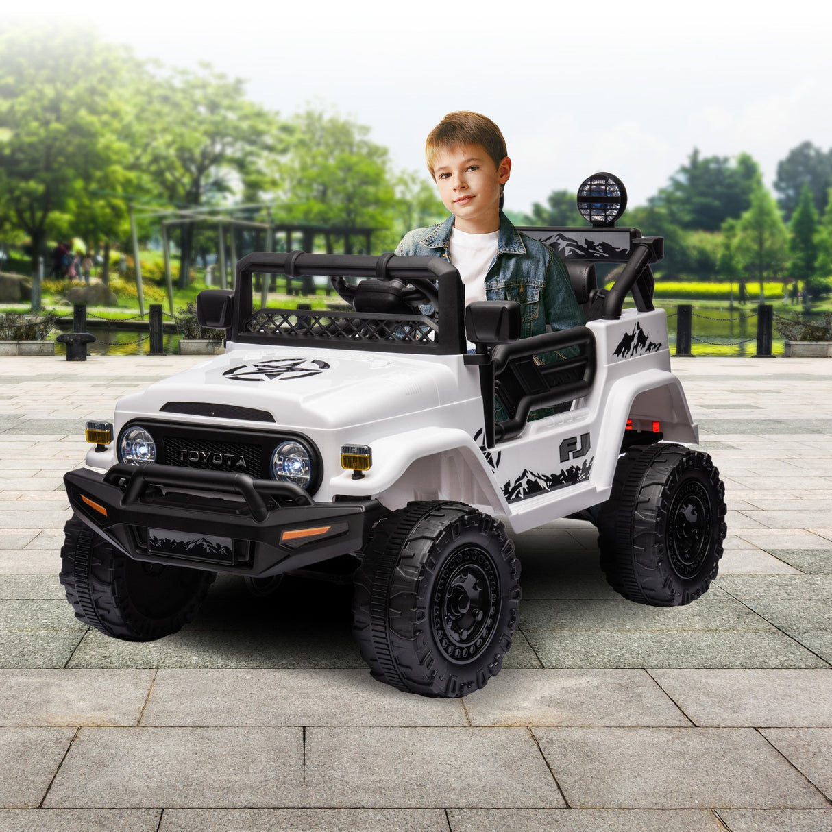 Loton Kids Ride On Car, 12V Electric, White