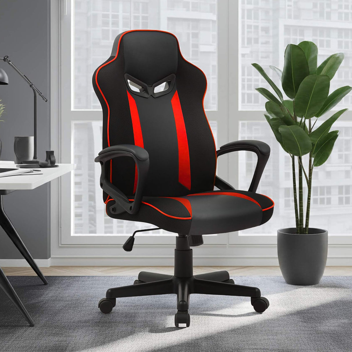 Two Rocks black and red racing gaming chair, view 8