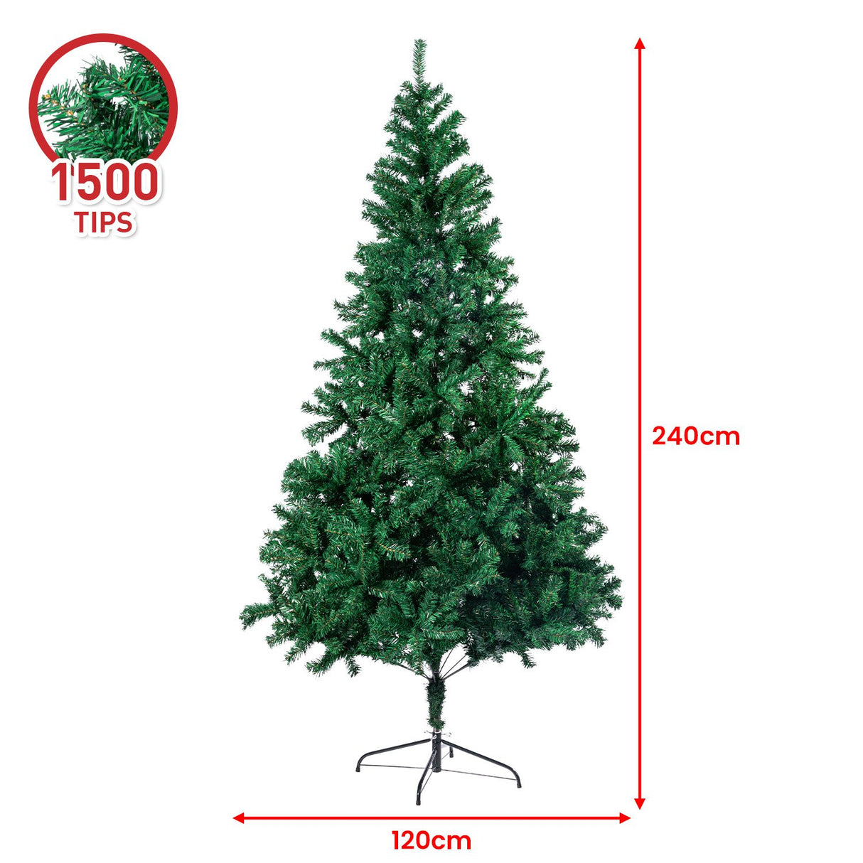 Christabelle 2.4m Green Christmas Tree