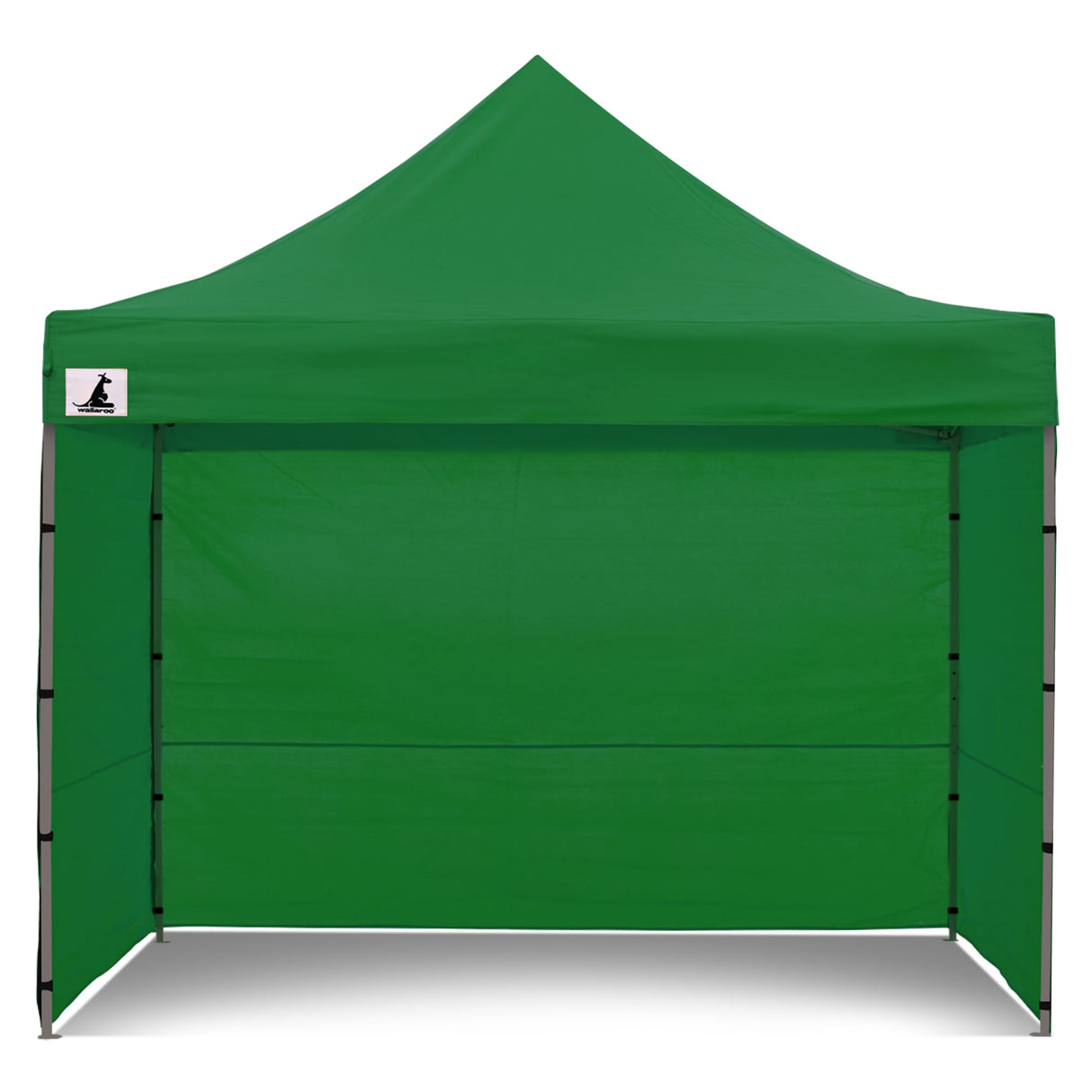 Mesh wall panel fitted to the green pop up marquee to allow airflow