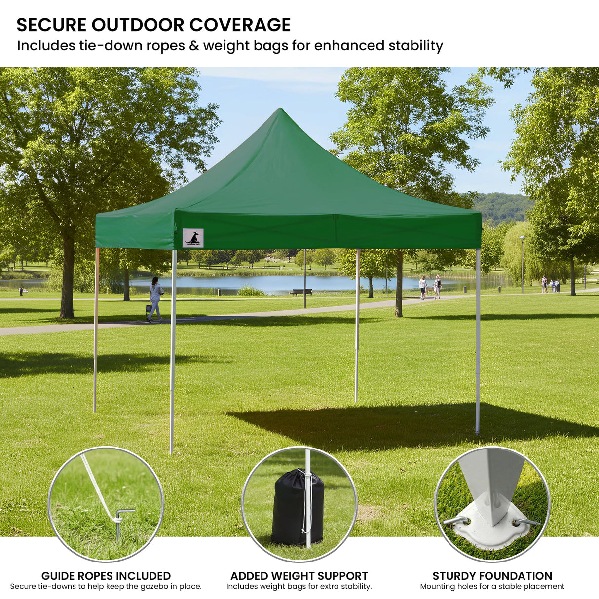 Folded gazebo frame and roof packed into the carry bag provided