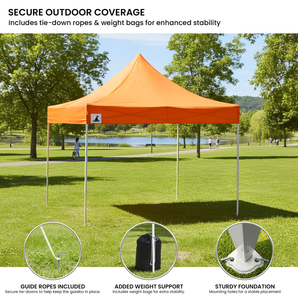 Folded gazebo frame and roof packed into the carry bag provided