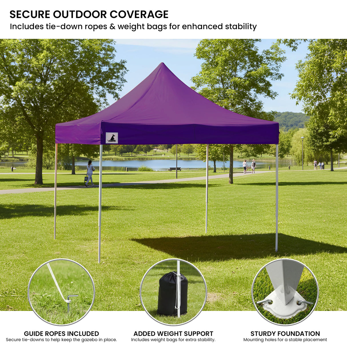 Folded gazebo frame and roof packed into the carry bag provided