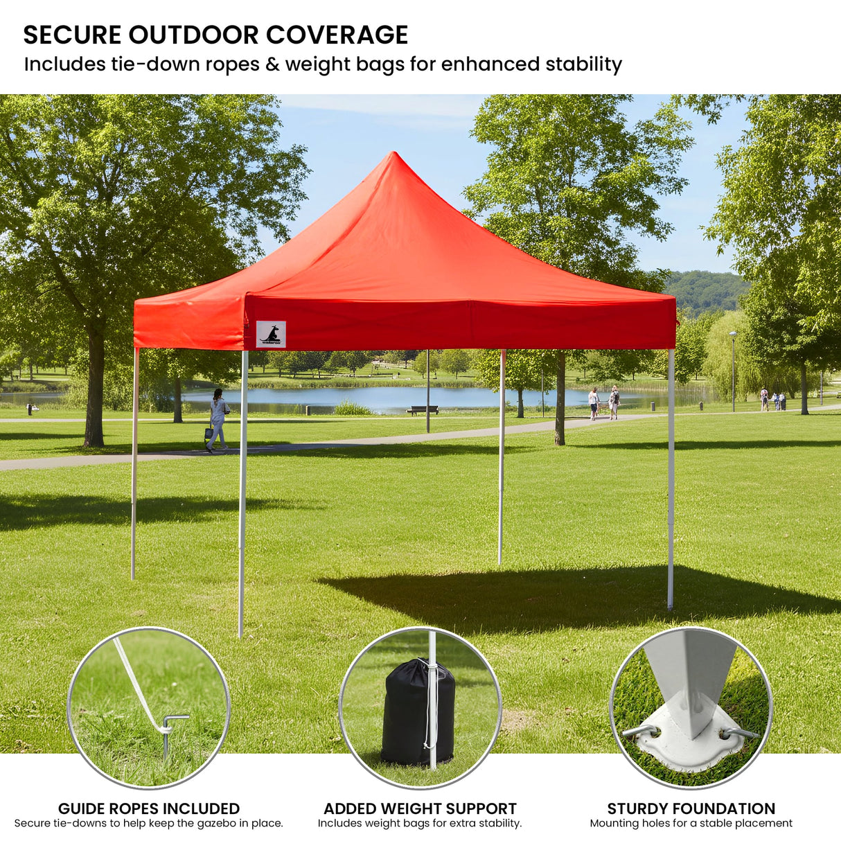 Folded gazebo frame and roof packed into the carry bag provided