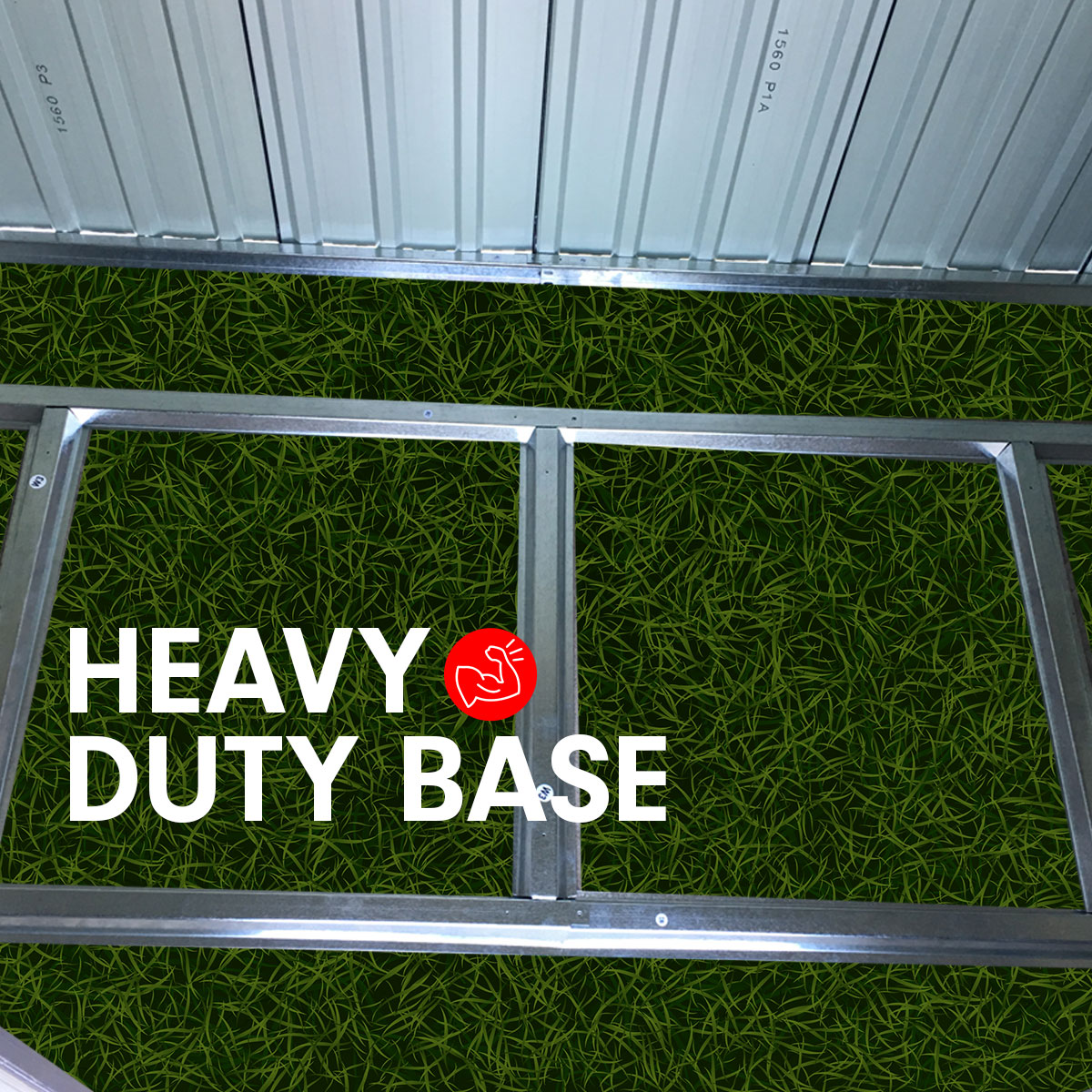 Grey 4x8ft metal garden shed with base (view 10)