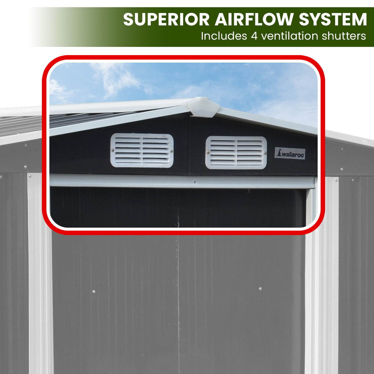 Black 10x8ft metal garden shed with semi-closed side storage (view 6)