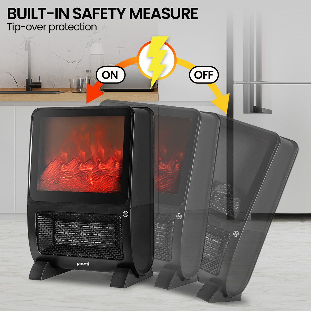 Digital display showing temperature setting on 2000W portable heater