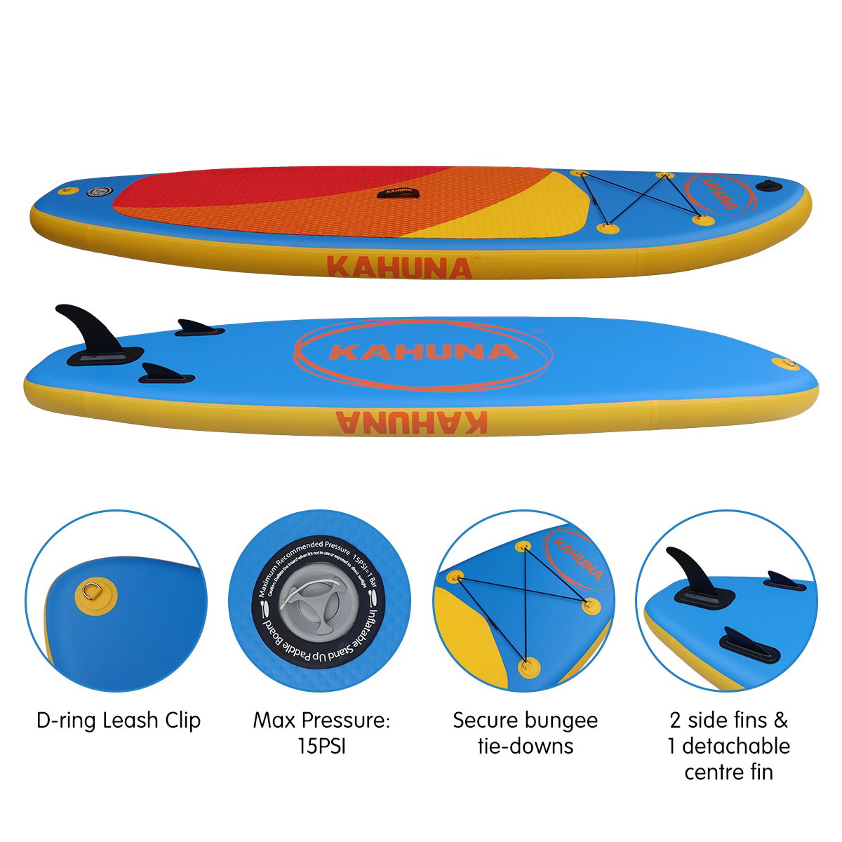Inflatable Stand Up Paddle Board, 10ft Blue, view 5