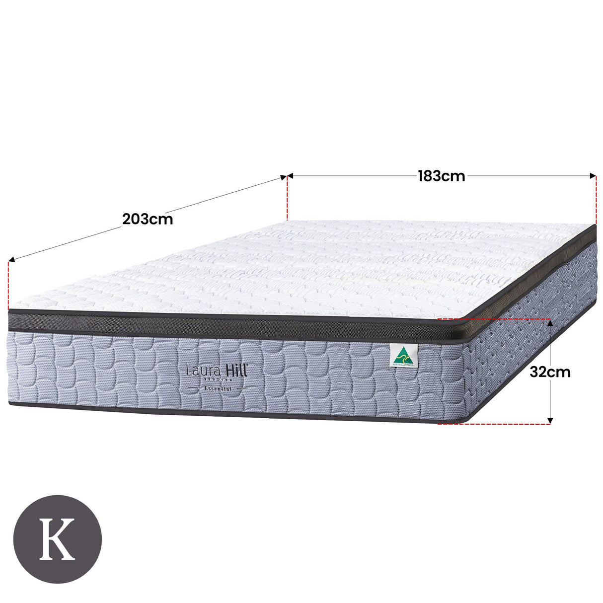 Laura Hill Essential Australian-Made 5-Zone Flex Pocket Spring Mattress — Allure Home Collections