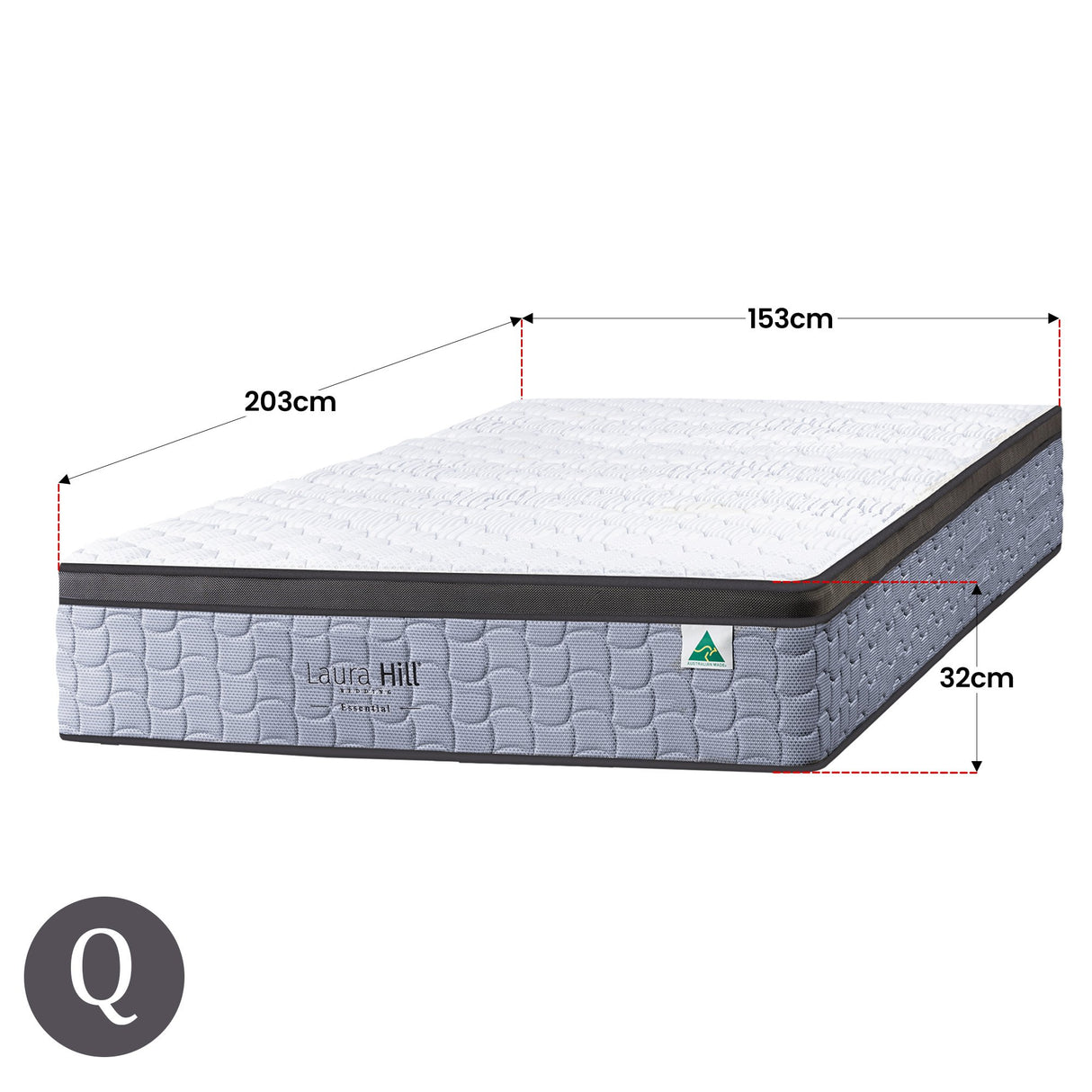 Laura Hill Essential Australian-Made 5-Zone Flex Pocket Spring Mattress — Allure Home Collections