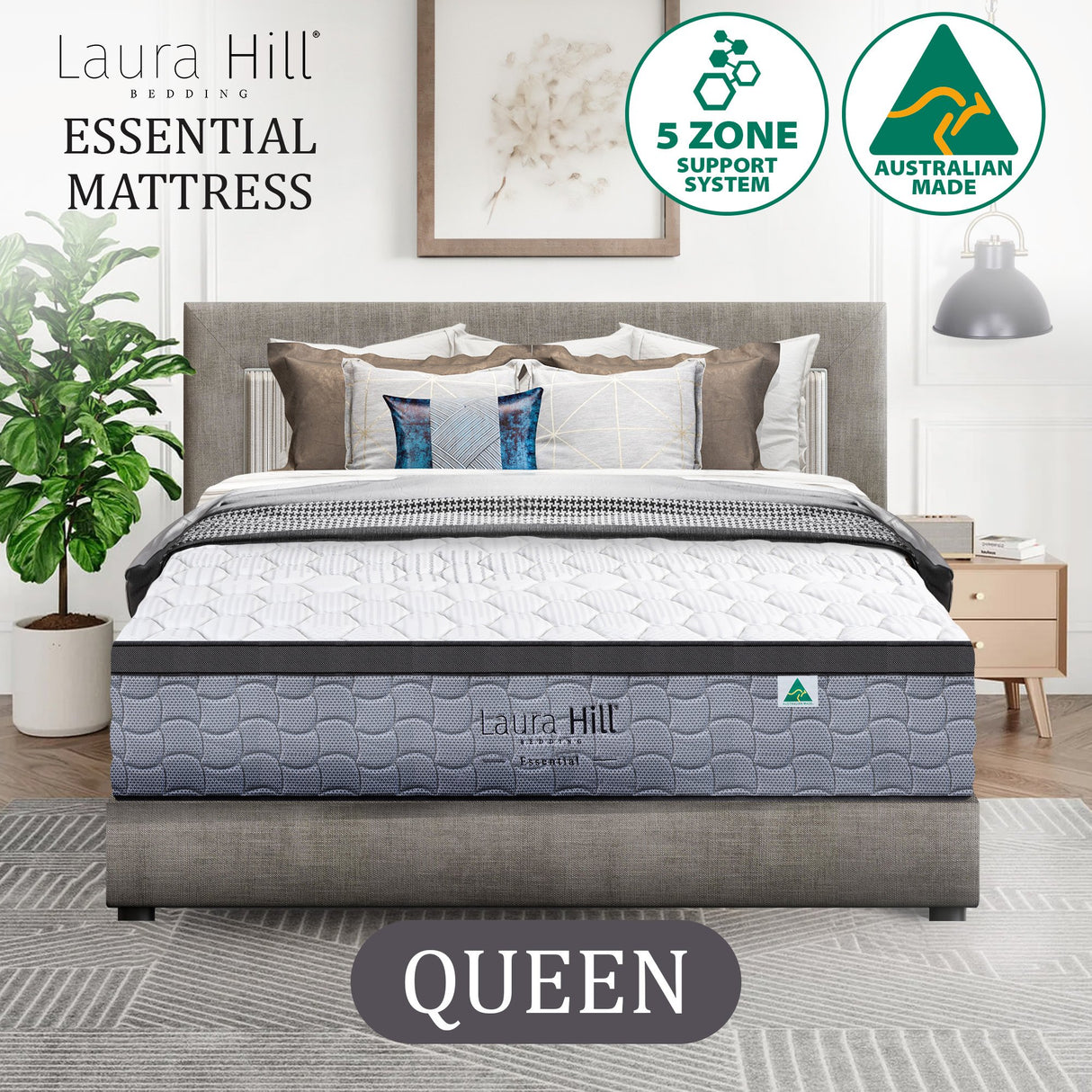 Laura Hill Essential Australian-Made 5-Zone Flex Pocket Spring Mattress — Allure Home Collections