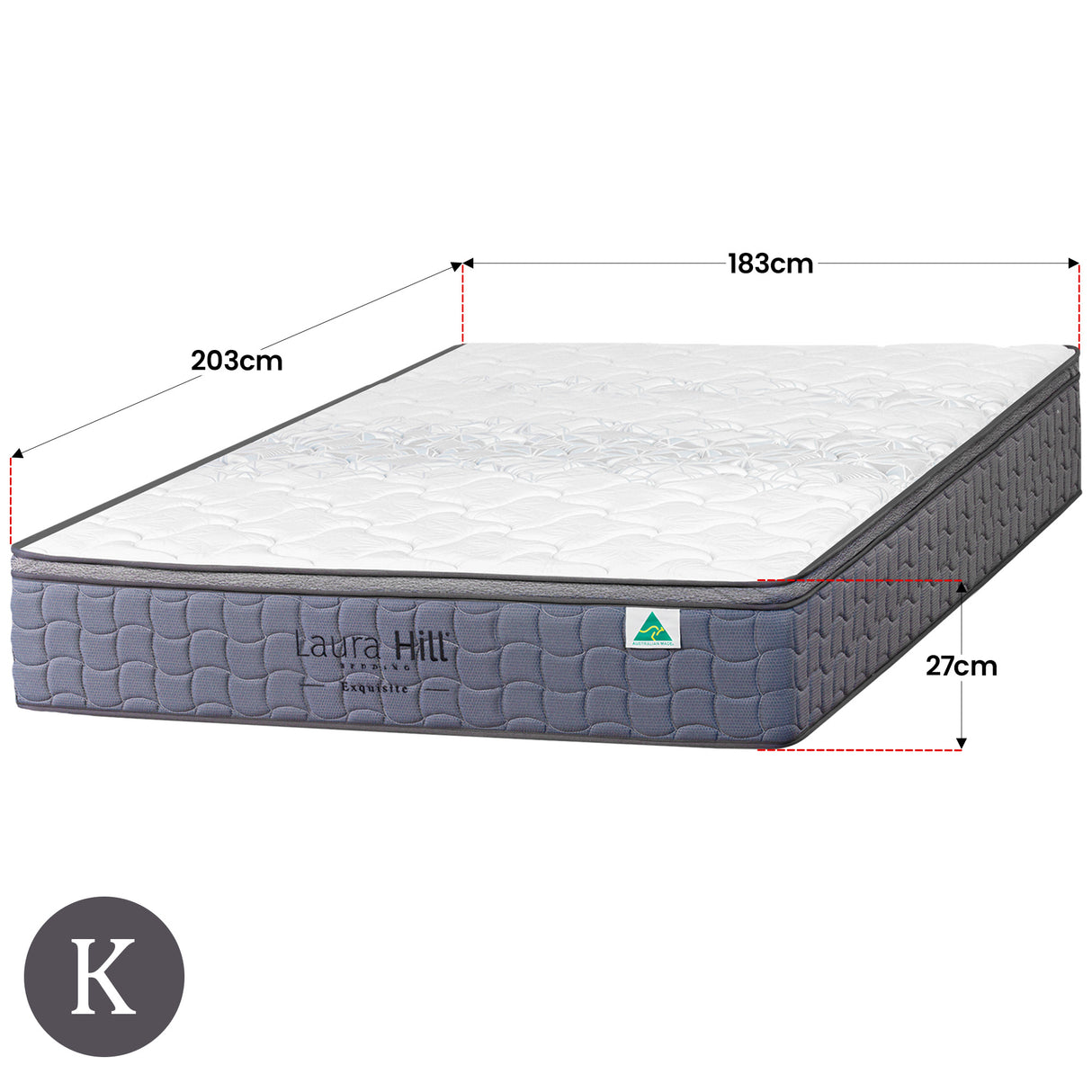 Laura Hill Exquisite Australian-Made Premium Mattress — Stretch Knit, Medium Firm — Allure Home Collections
