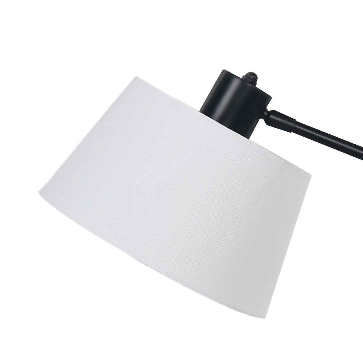 Adjustable black metal table lamp with white linen shade - view 3