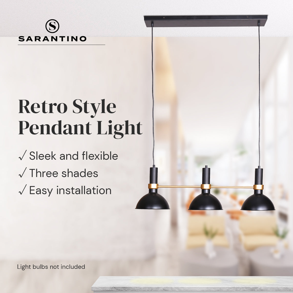 Three light retro hanging pendant lamp