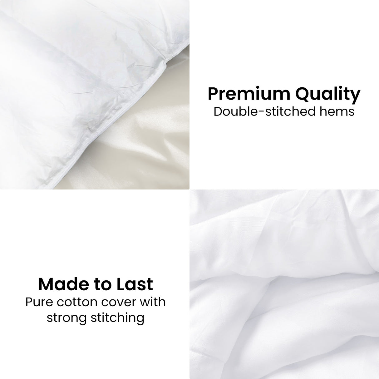 Laura Hill 500gsm Duck Down Feather Quilt Comforter — Queen, Cotton Cover — Allure Home Collections